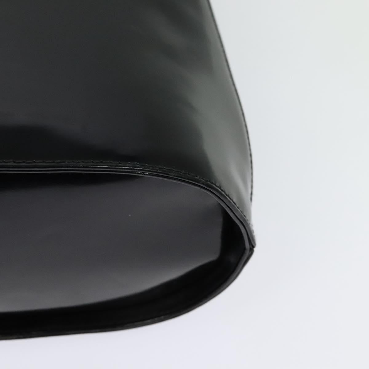 Salvatore Ferragamo Gancini Patent Leather Black Patent_Leather Shoulder Bag Bag (Pre-Owned)