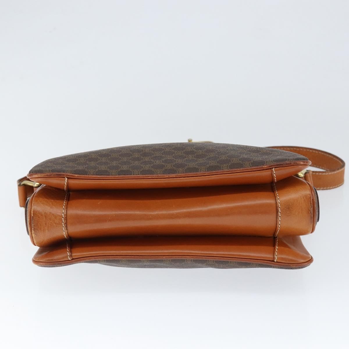 Celine Macadam Shoulder Pvc Leather Brown Canvas Shoulder Bag Bag (Pre-Owned)