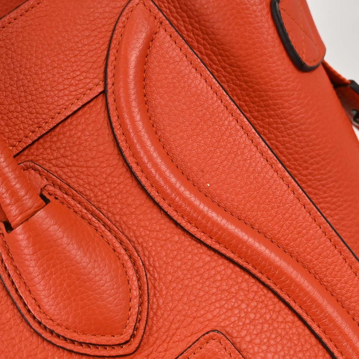 Celine Luggage Grainy Leather Red Leather Handbag (Pre-Owned)