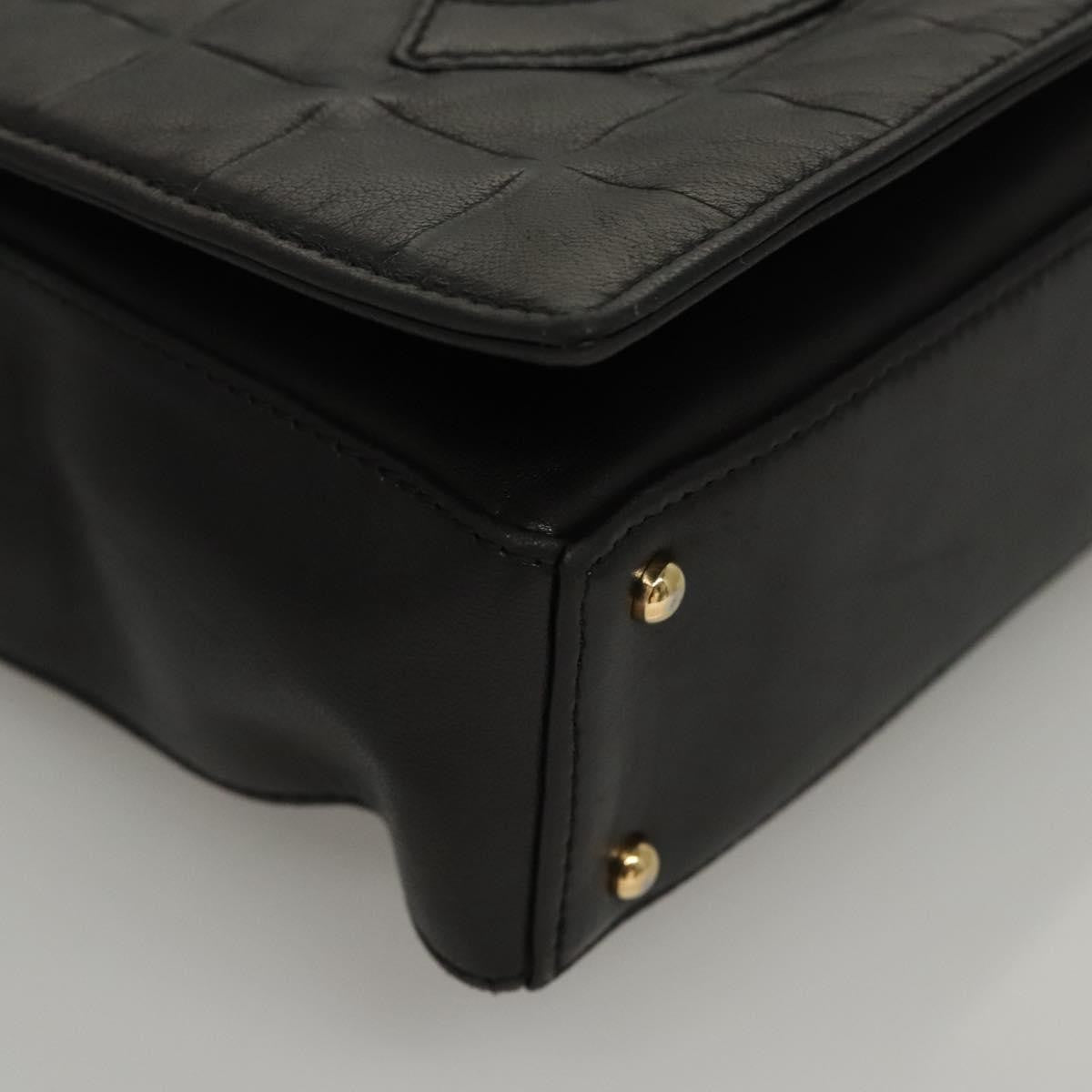 Chanel Chocolate Bar Cc Quilted Leather Black Leather Shoulder Bag Bag (Pre-Owned)