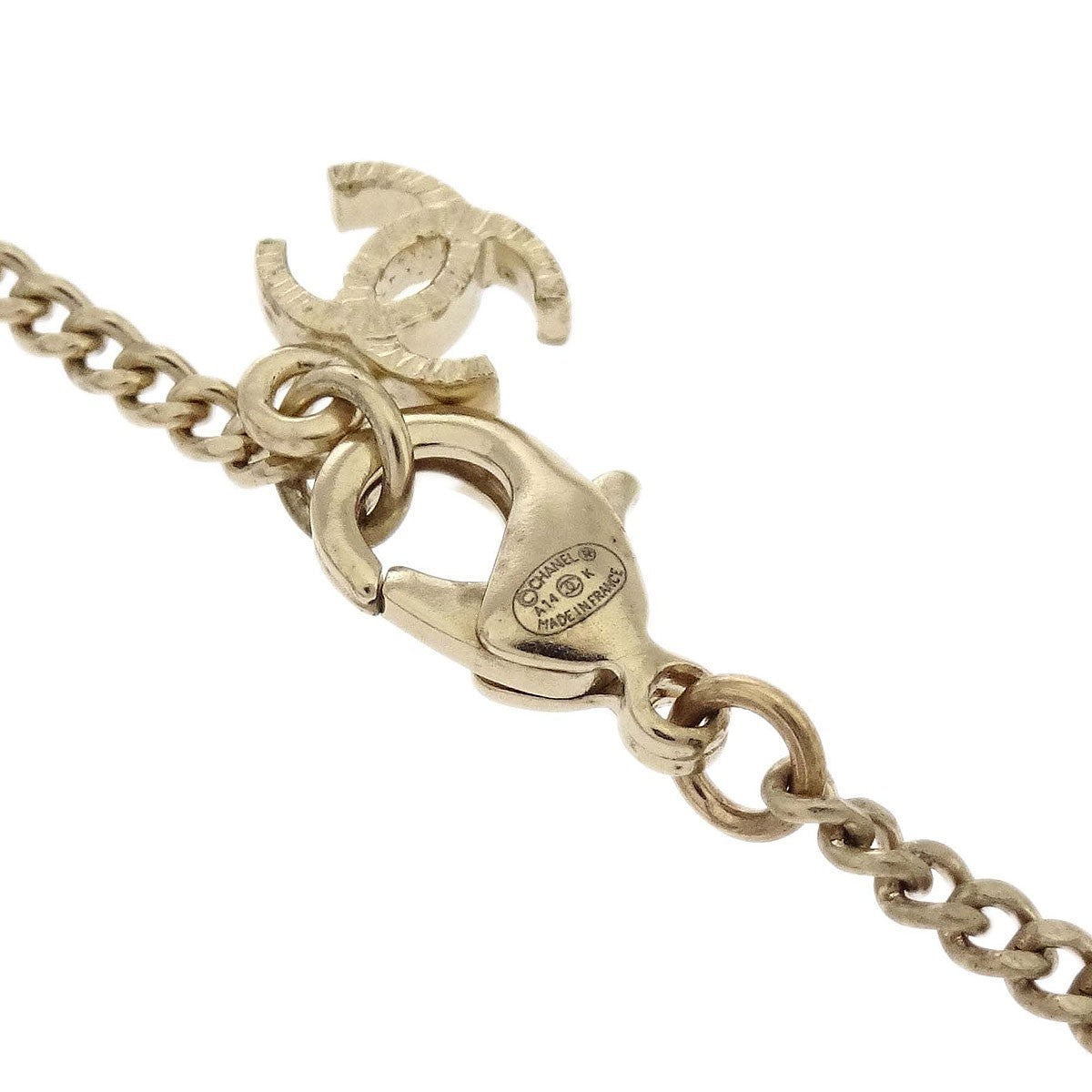 Chanel Square Cc Pendant Metal Gold Gold_Plated Necklace Jewelry (Pre-Owned)
