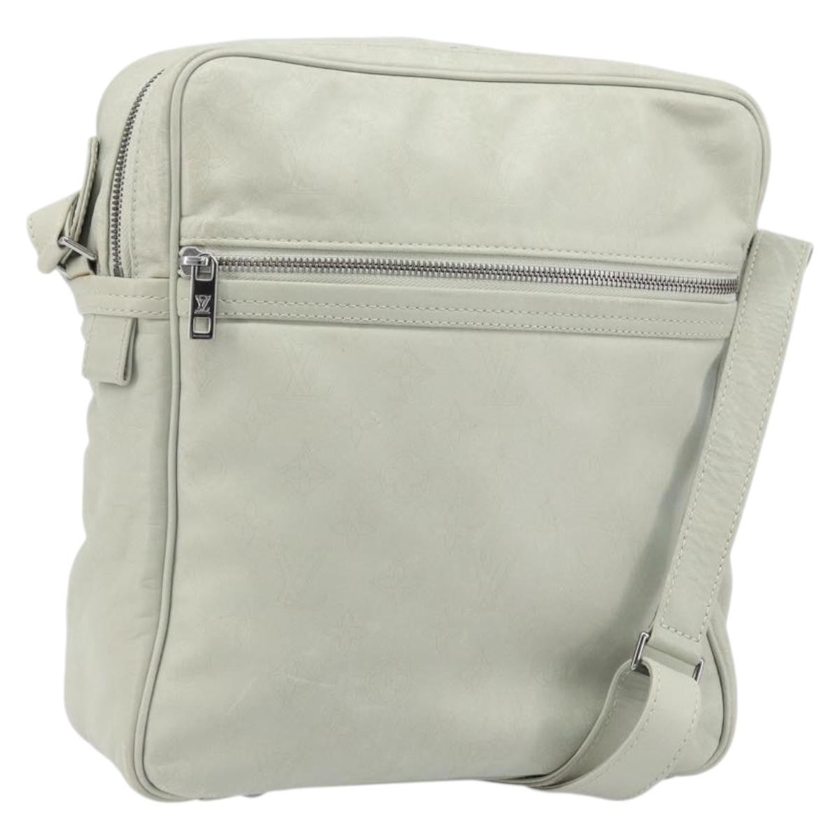 Louis Vuitton Clarkson Messenger Monogram Shadow Leather White Leather Handbag (Pre-Owned)