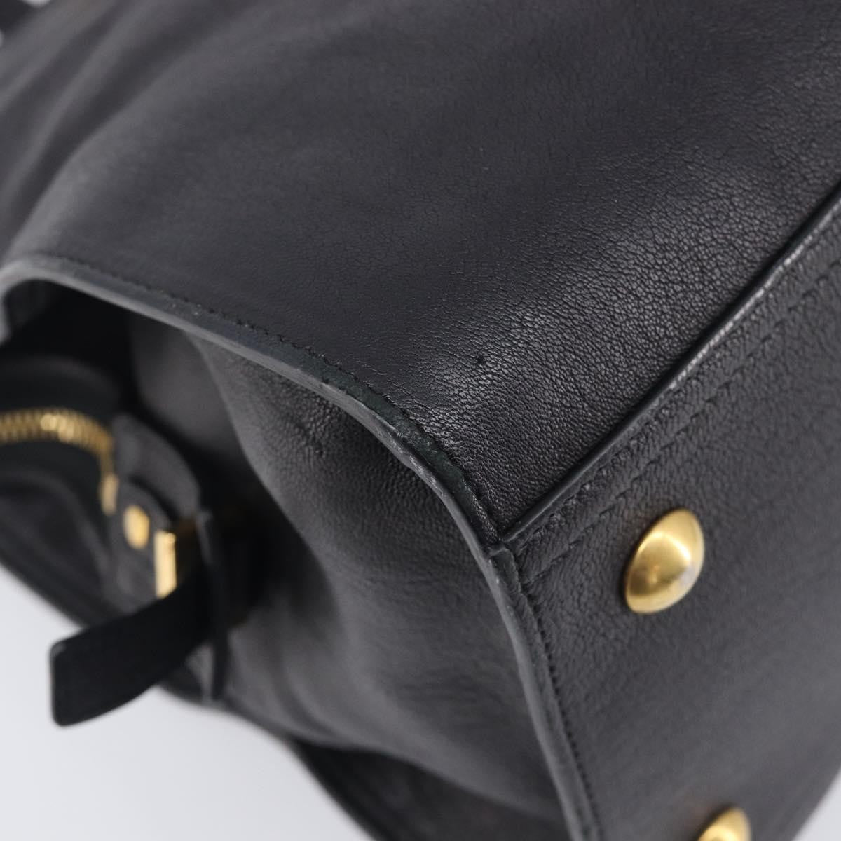 Saint Laurent Classic Y Cabas Leather Black Leather Tote Bag Bag (Pre-Owned)