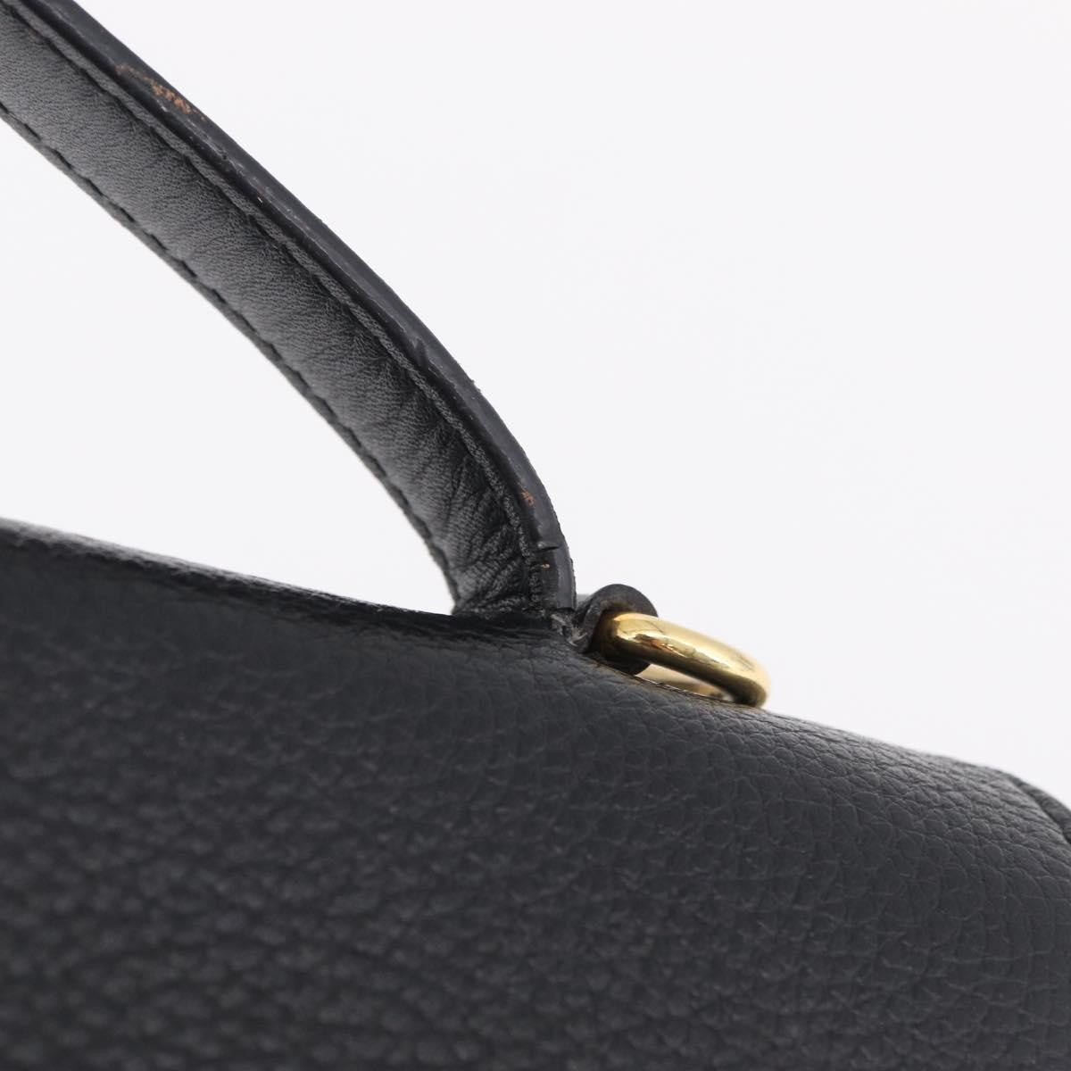Celine Top Handle Leather Black Leather Handbag (Pre-Owned)