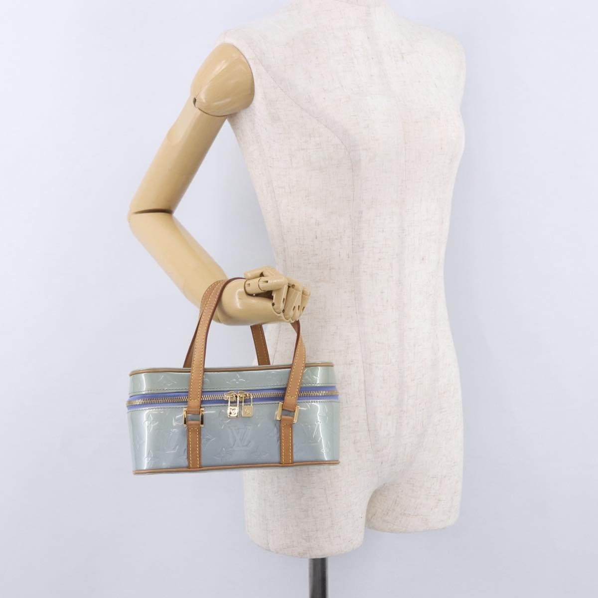 Louis Vuitton Sullivan Horizontal Monogram Vernis Blue Patent_Leather Handbag (Pre-Owned)