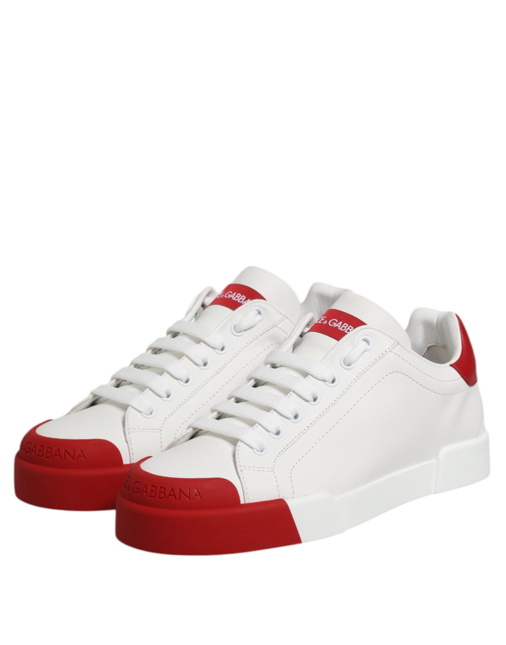 Dolce & Gabbana White Leather DG Logo Low Top Sneakers Men's Shoes (Pre-Owned)