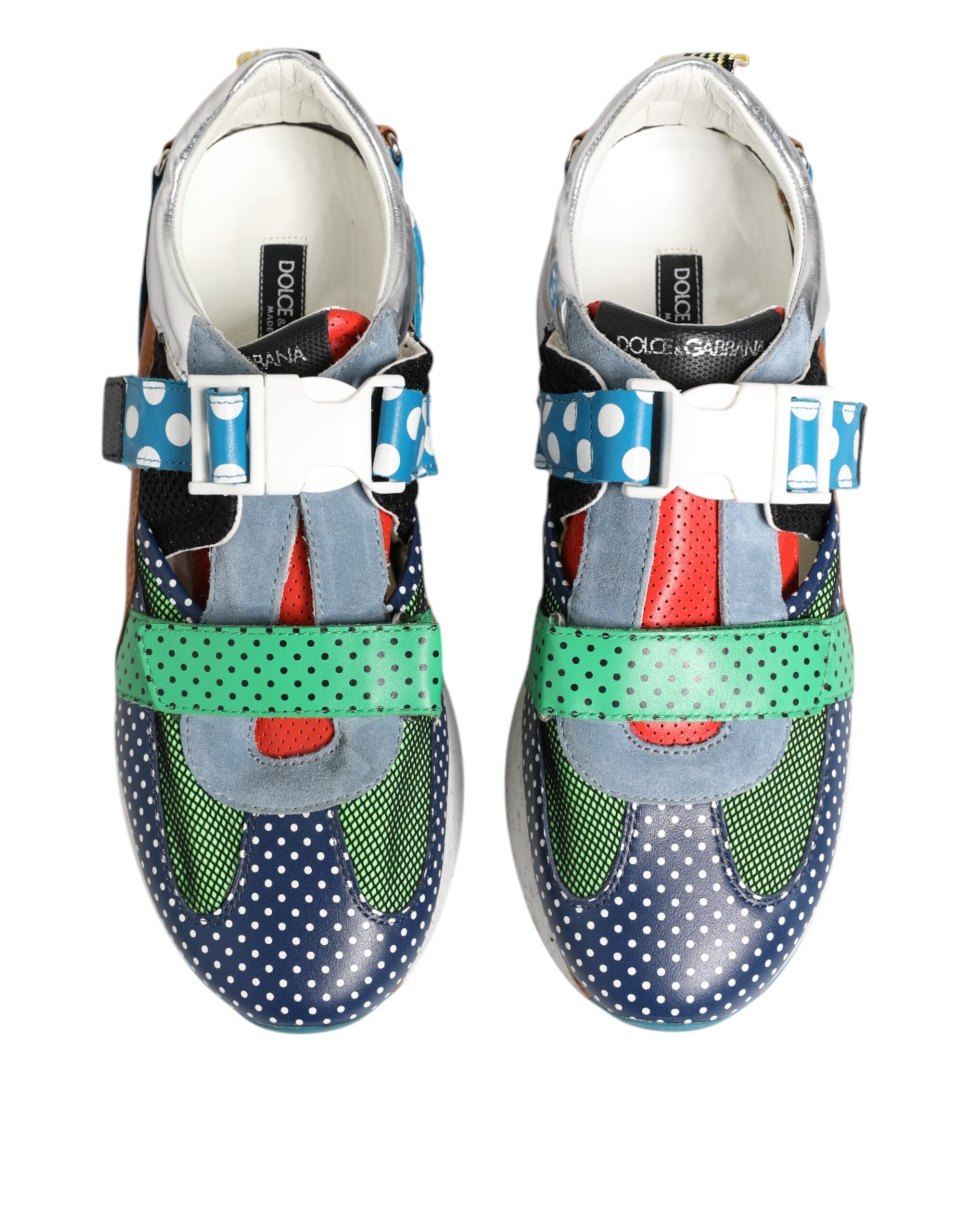 Dolce & Gabbana Multicolor Leather Low Top Sneakers Men's Shoes