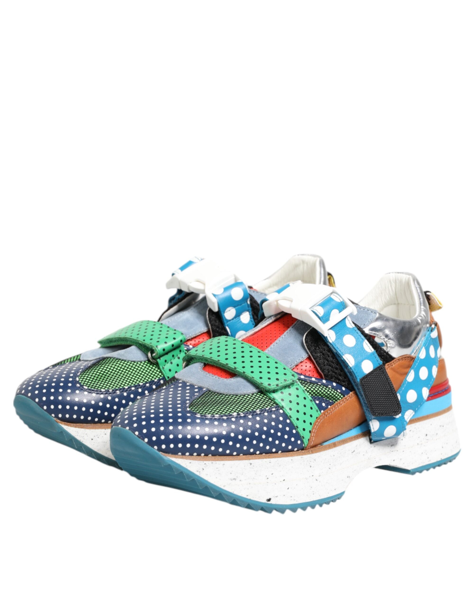 Dolce & Gabbana Multicolor Leather Low Top Sneakers Men's Shoes