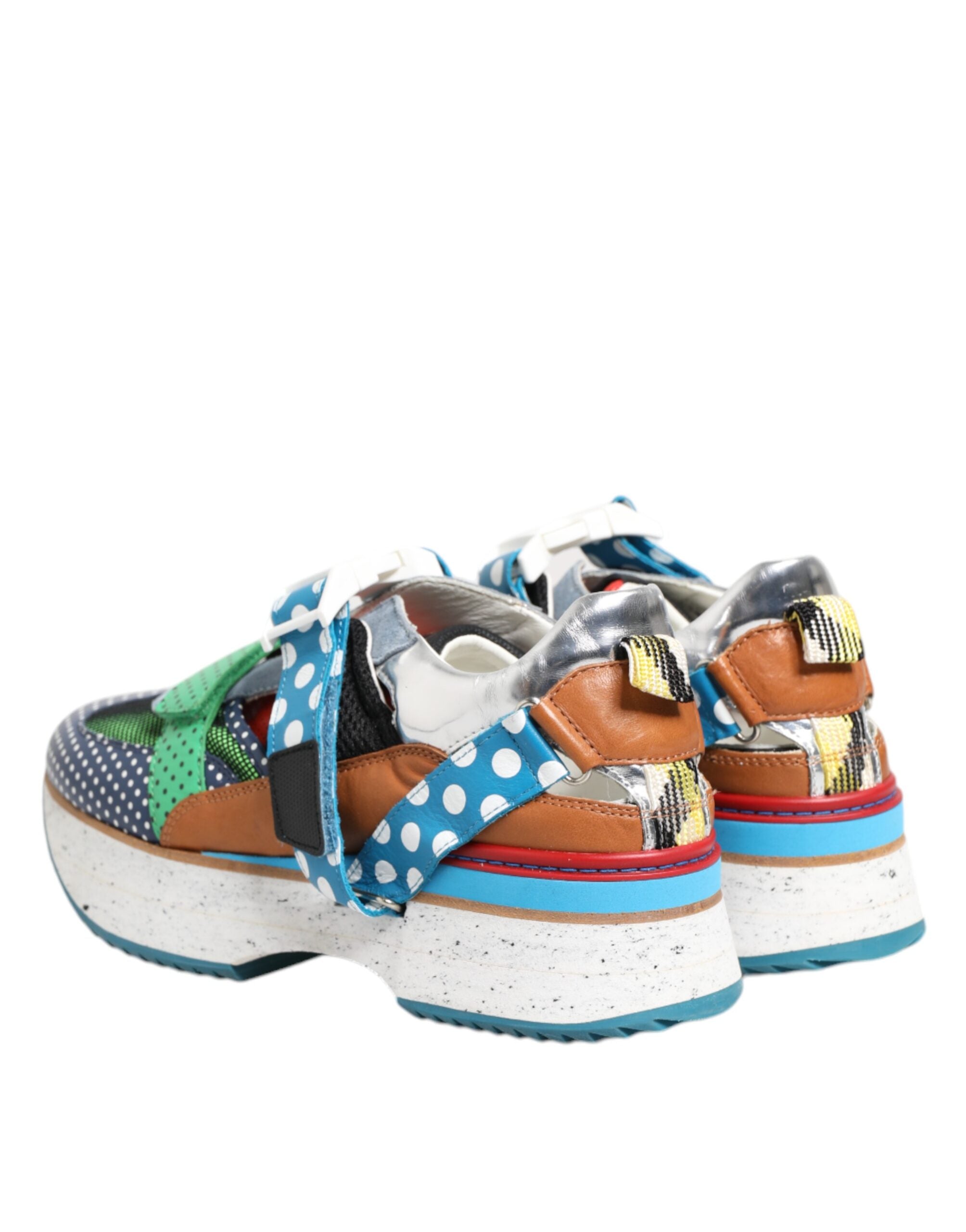 Dolce & Gabbana Multicolor Leather Low Top Sneakers Men's Shoes