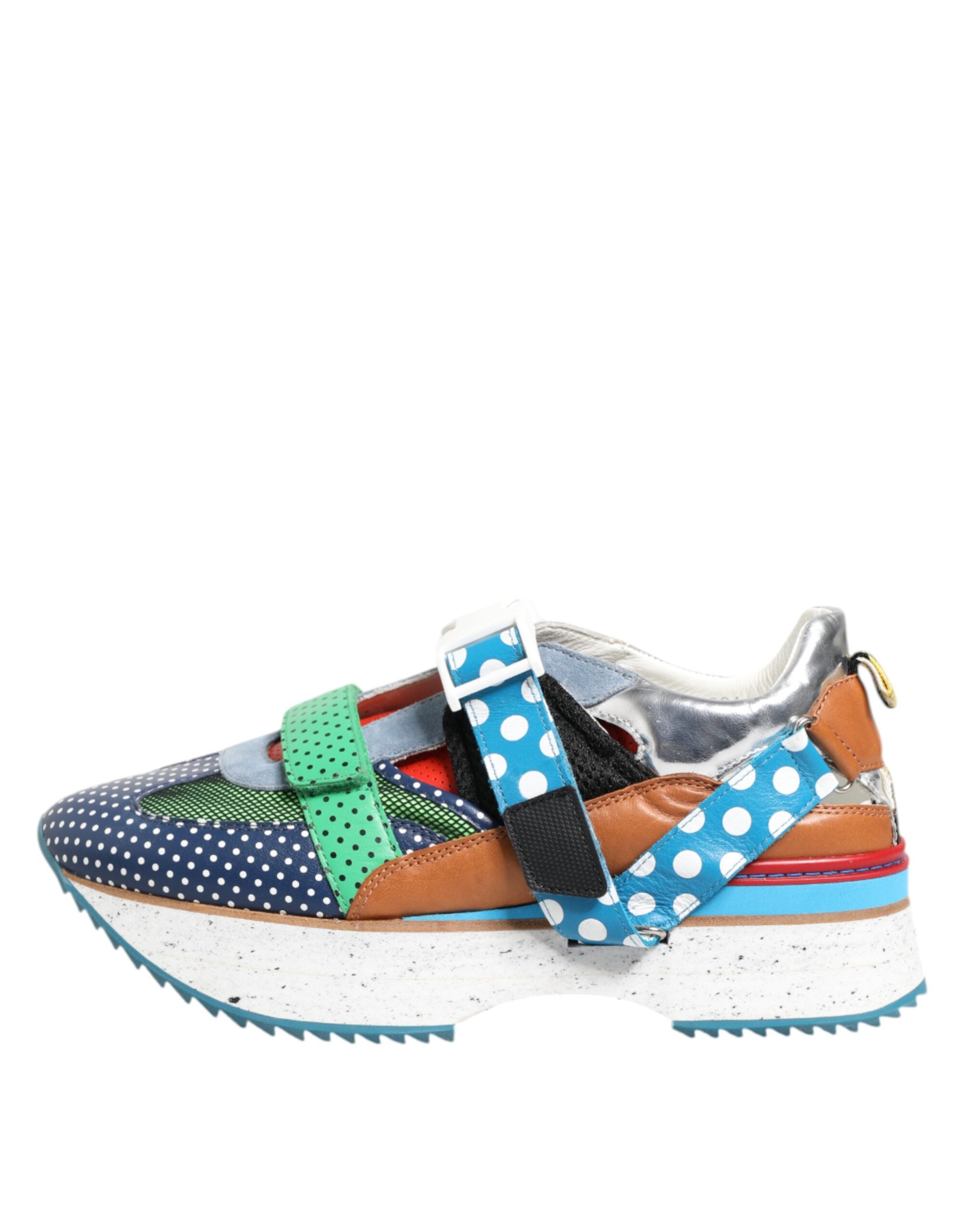 Dolce & Gabbana Multicolor Leather Low Top Sneakers Men's Shoes