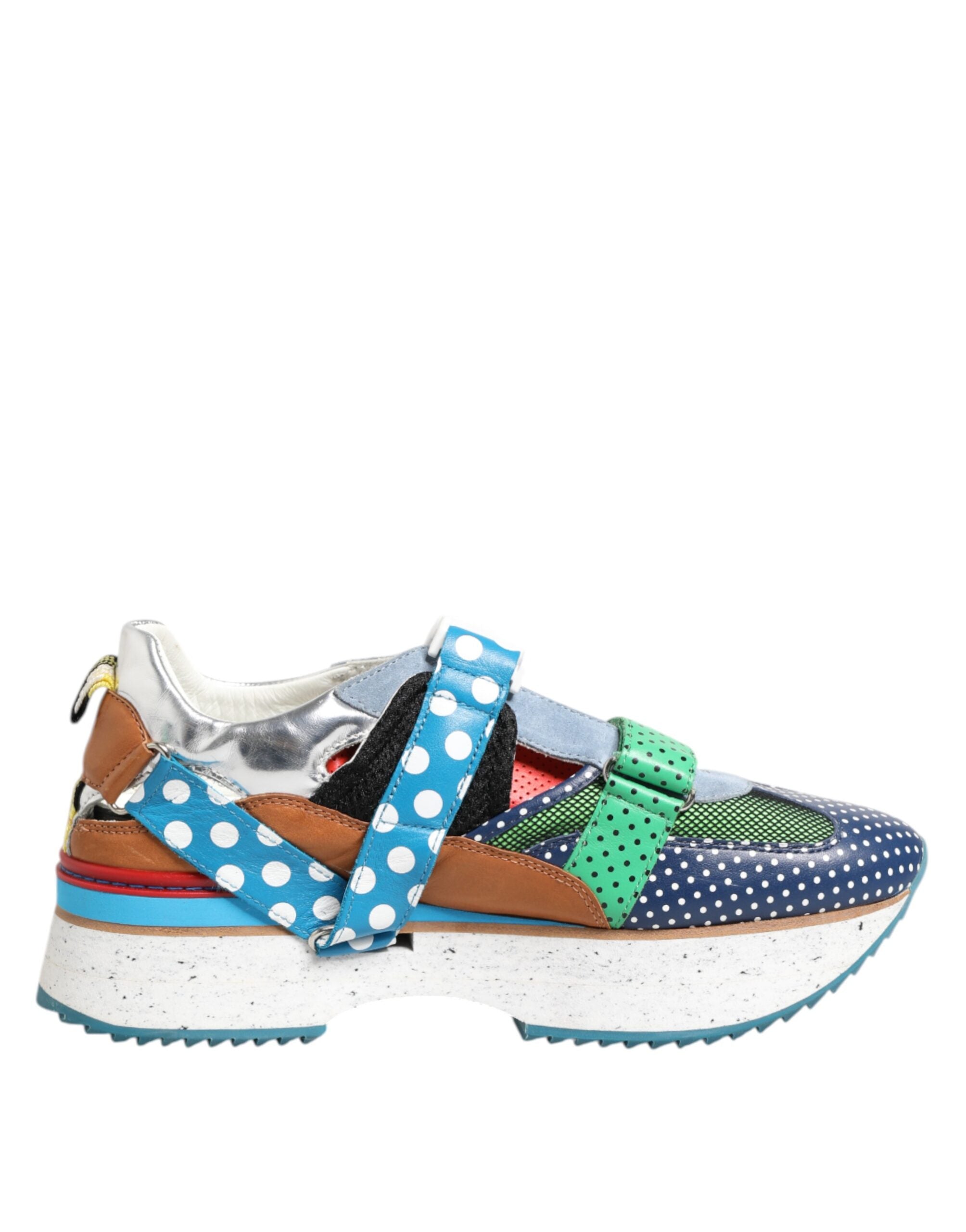 Dolce & Gabbana Multicolor Leather Low Top Sneakers Men's Shoes