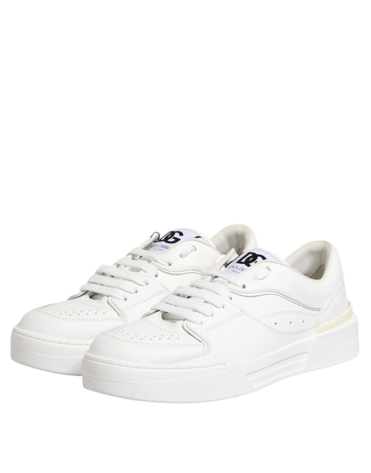 Dolce & Gabbana White Miami Leather Low Top Sneakers Men's Shoes (Pre-Owned)