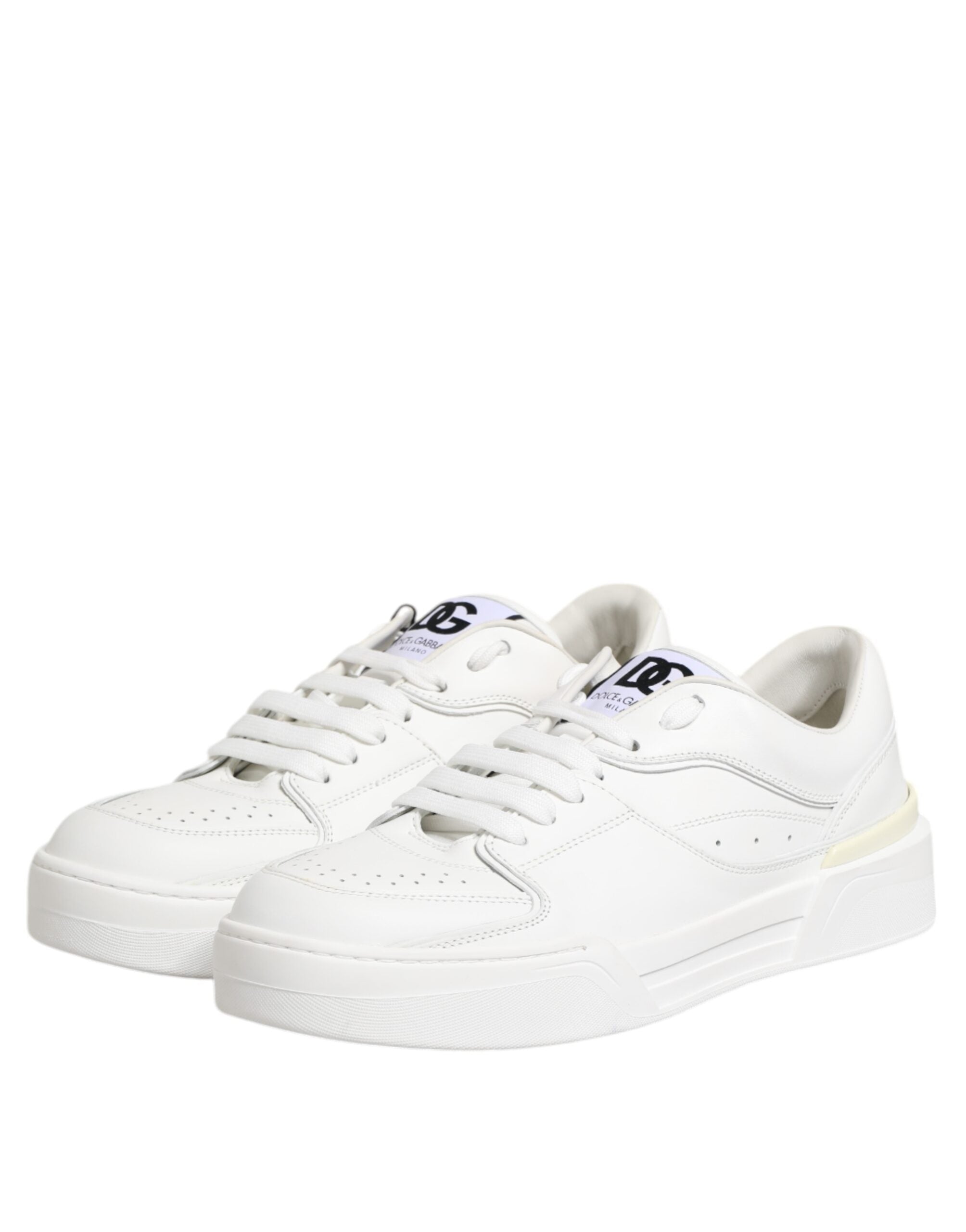Dolce & Gabbana White Miami Leather Low Top Sneakers Men's Shoes (Pre-Owned)