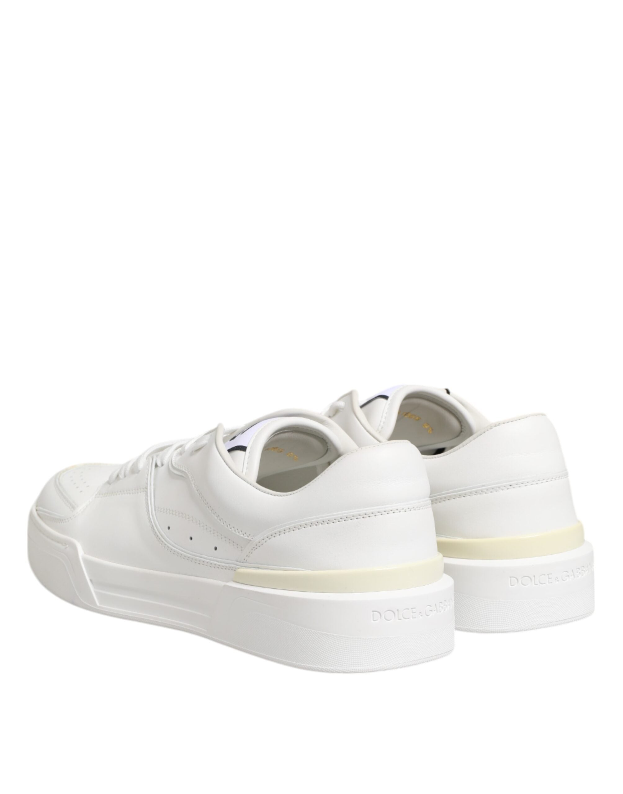 Dolce & Gabbana White Miami Leather Low Top Sneakers Men's Shoes (Pre-Owned)