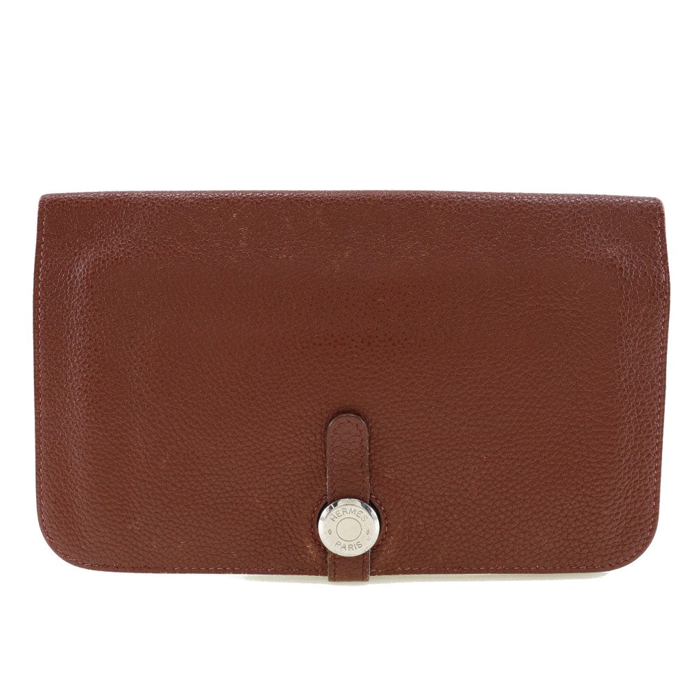 Hermès Dogon Burgundy Leather Wallet (Pre-Owned)