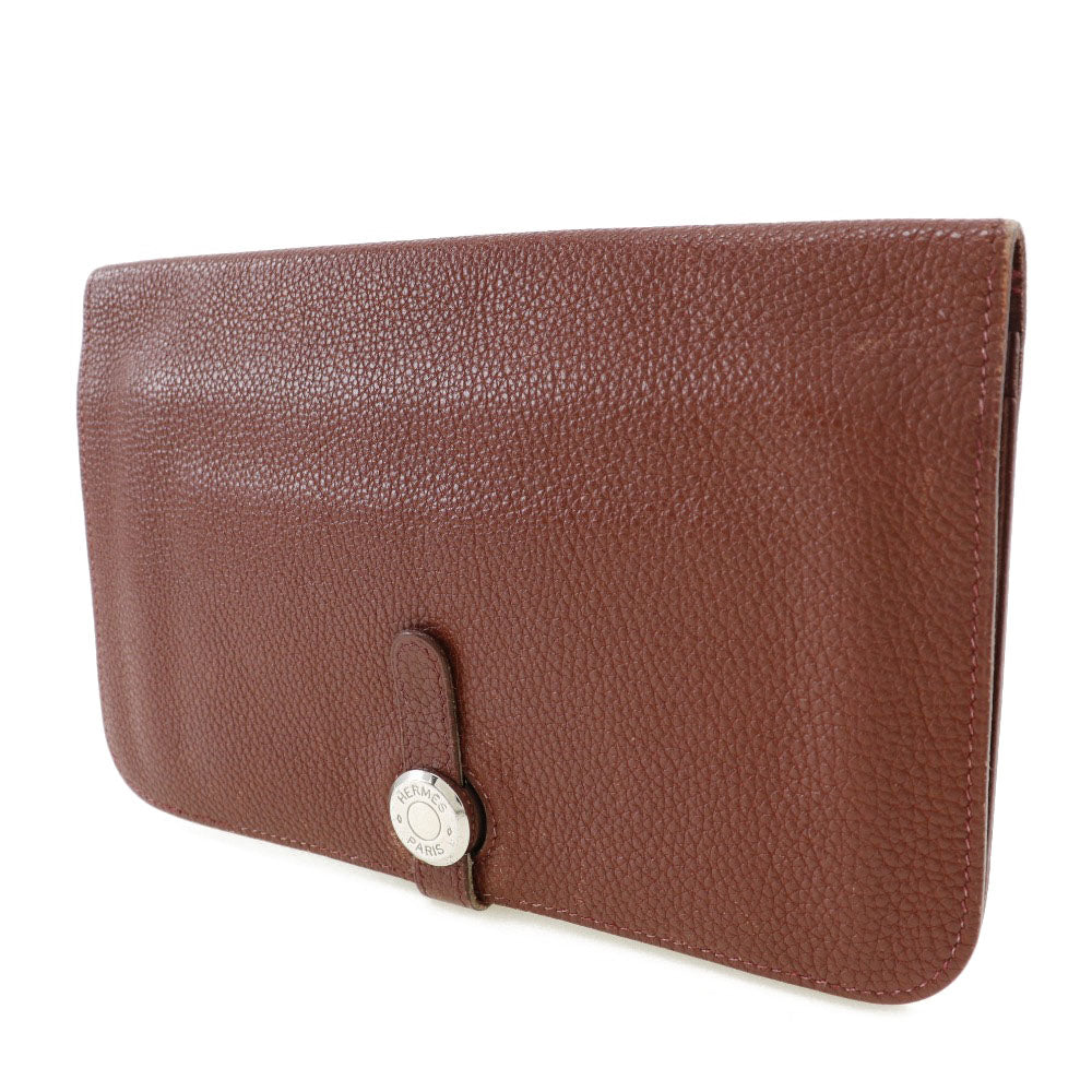 Hermès Dogon Burgundy Leather Wallet (Pre-Owned)