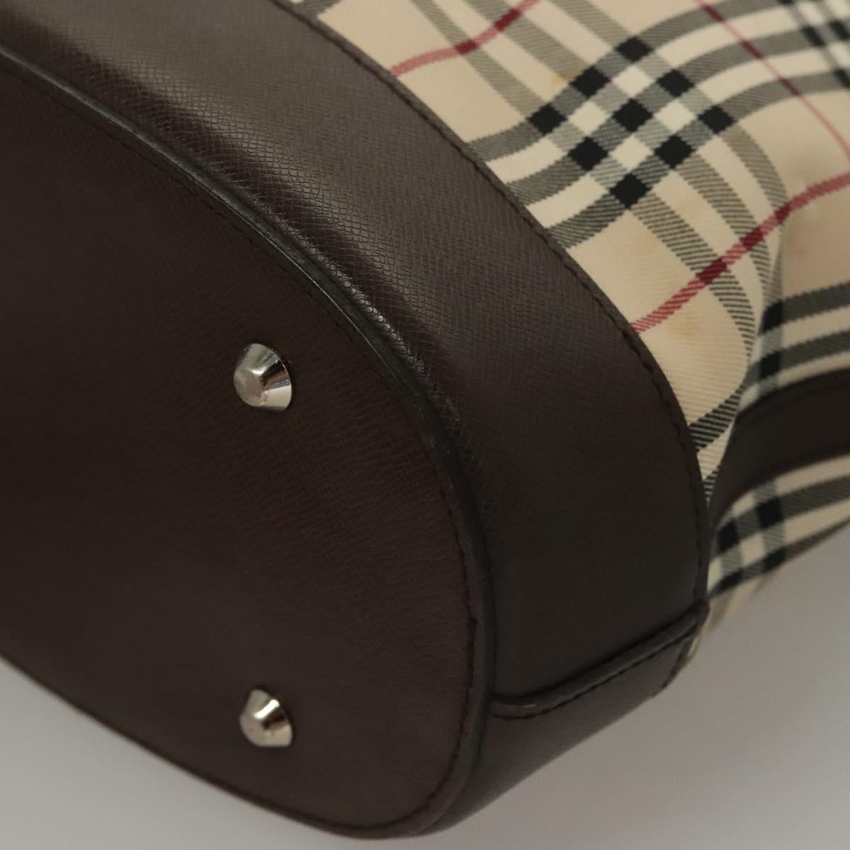 Burberry Nova Check Tote Canvas Check Pattern Beige Canvas Tote Bag Bag (Pre-Owned)