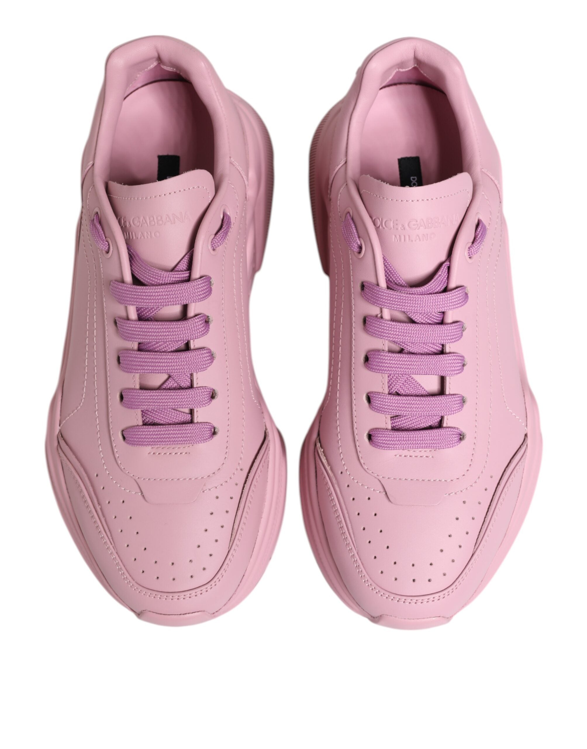 Dolce & Gabbana Pink Leather Daymaster Low Top Sneakers Men's Shoes