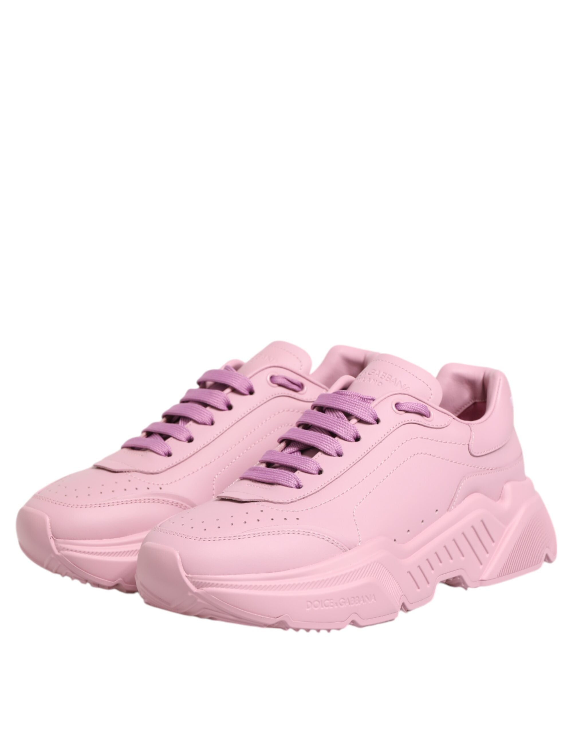 Dolce & Gabbana Pink Leather Daymaster Low Top Sneakers Men's Shoes