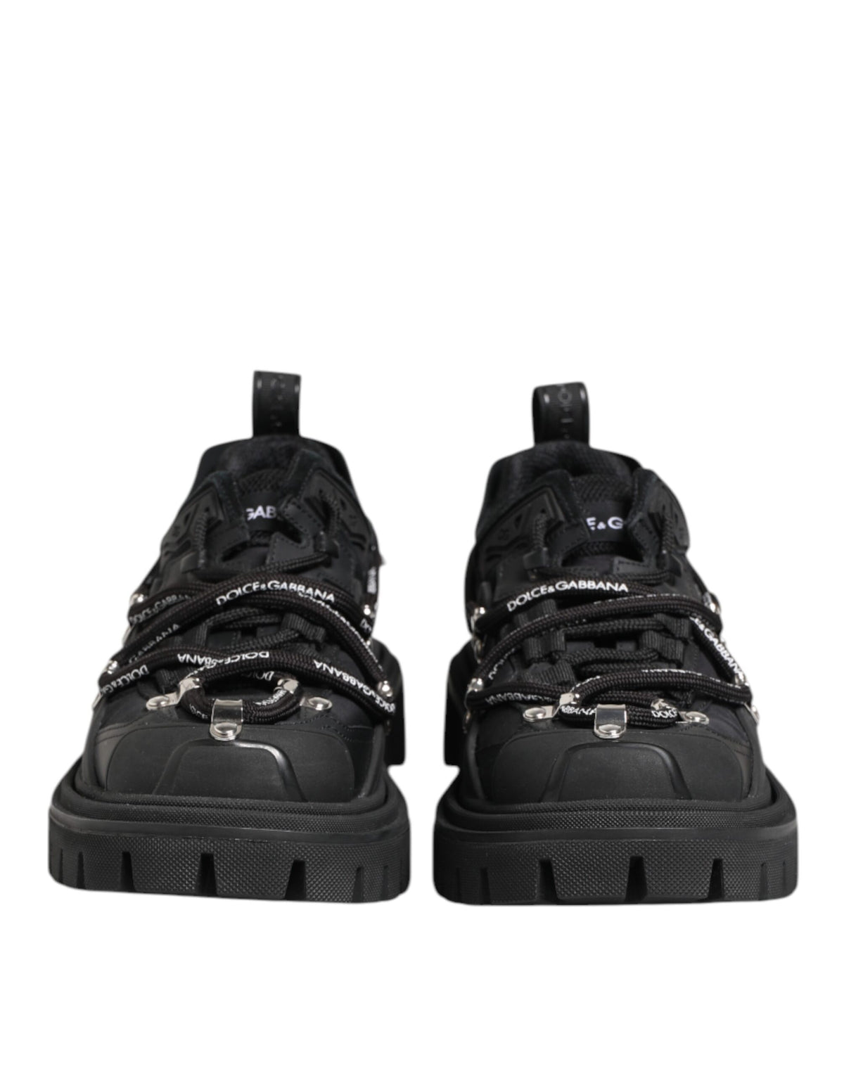 Dolce & Gabbana Black Low Top Lace Up Trekking Sneakers Men's Shoes