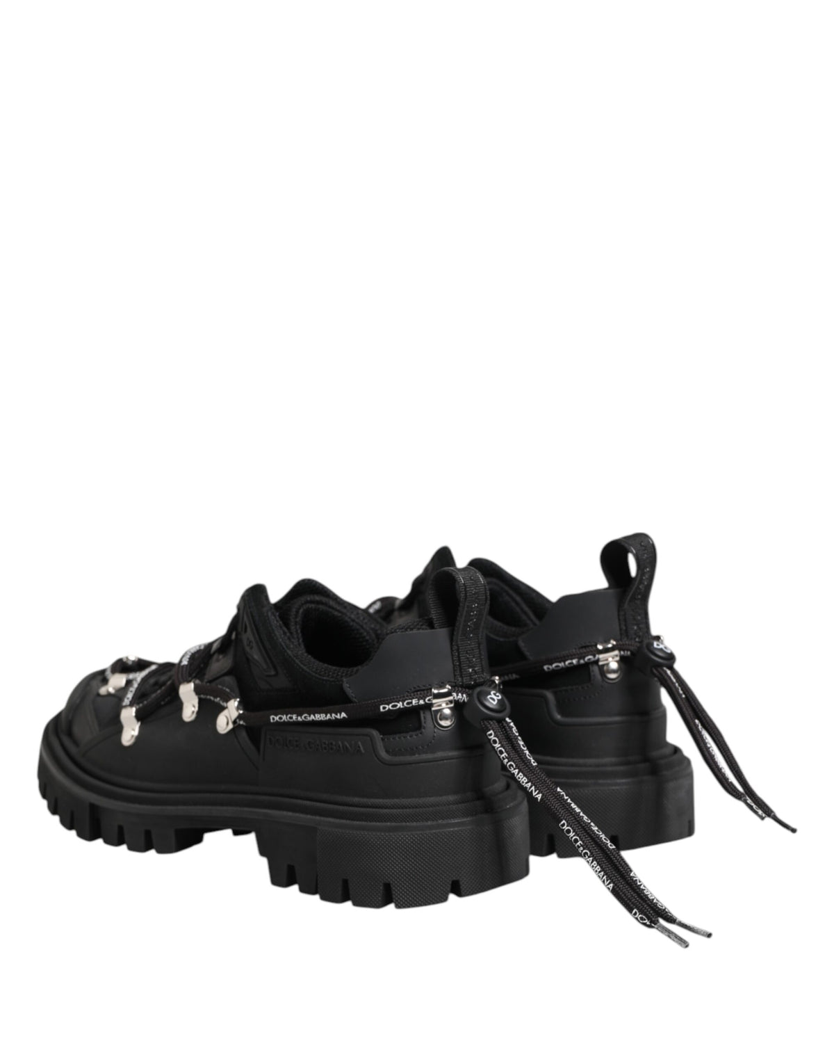 Dolce & Gabbana Black Low Top Lace Up Trekking Sneakers Men's Shoes