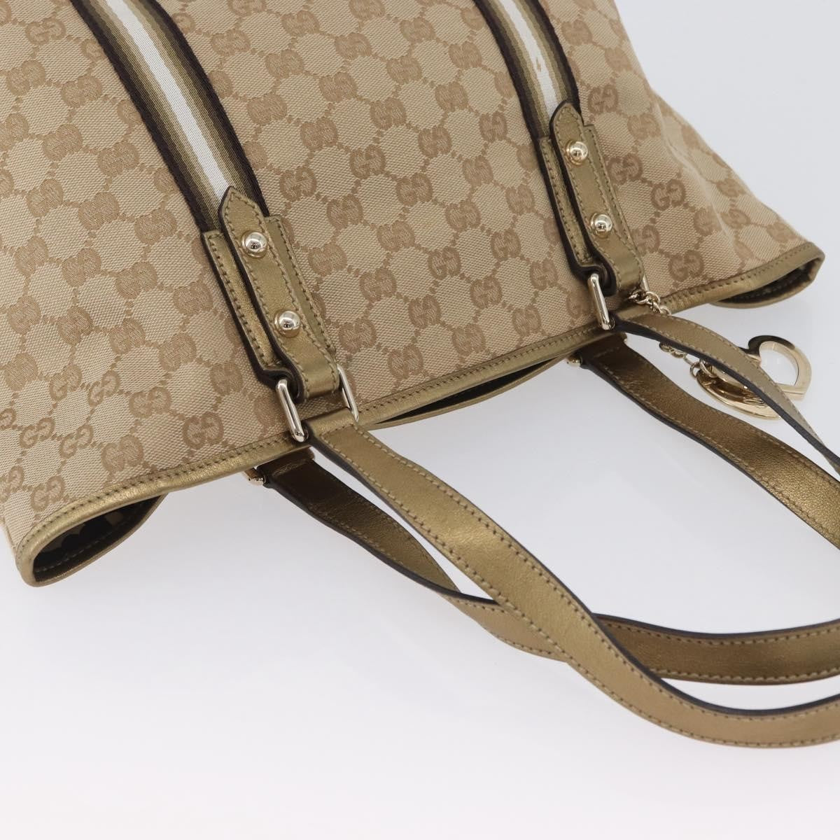 Gucci Jolicoeur Gg Canvas Beige Canvas Tote Bag Bag (Pre-Owned)