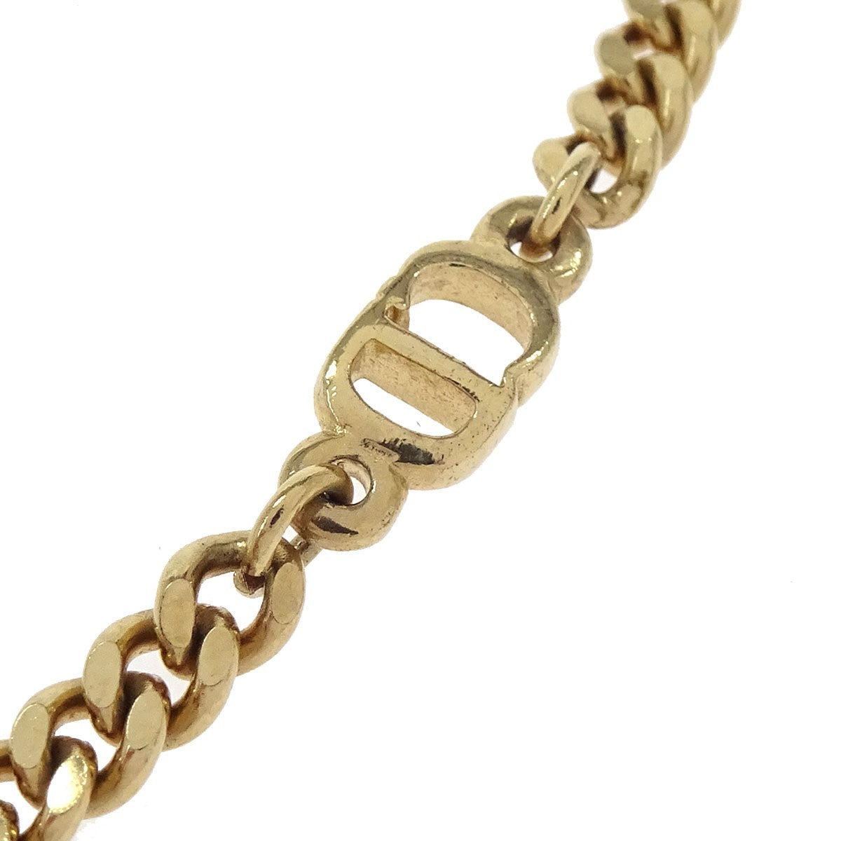 Christian Dior Cd Chain Link Metal Gold Gold_Plated Necklace Jewelry (Pre-Owned)