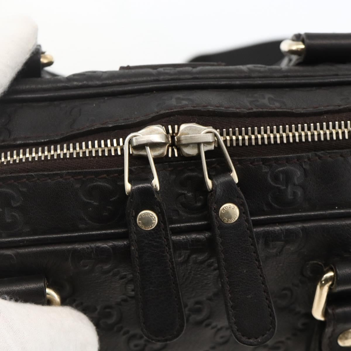 Gucci Convertible Guccissima Leather Black Leather Briefcase Bag (Pre-Owned)