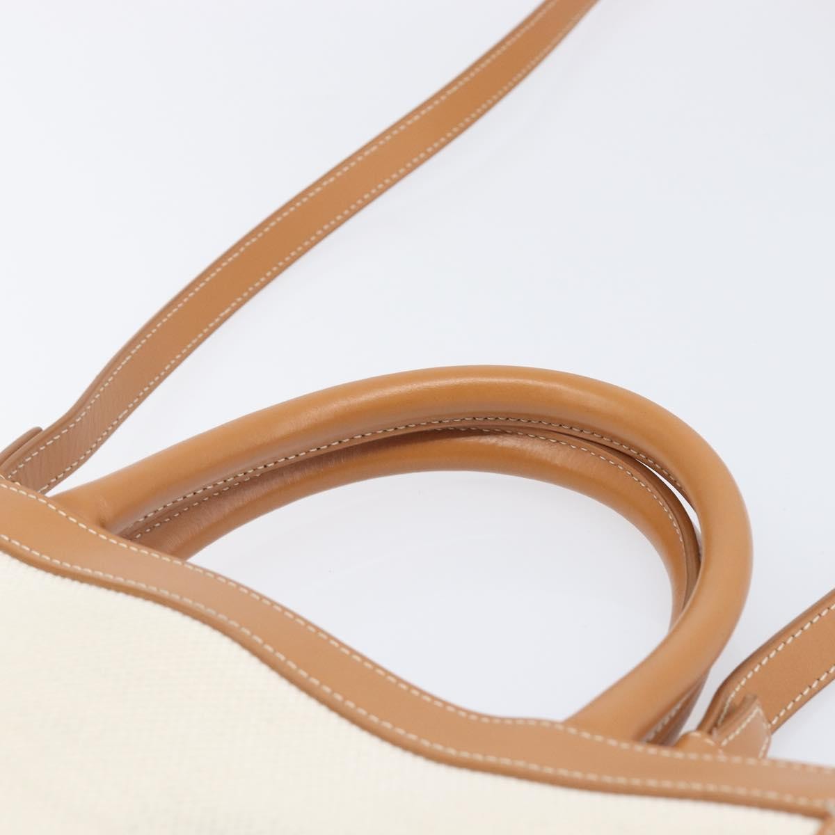 Celine Vertical Cabas Canvas With Leather Beige Canvas Tote Bag Bag (Pre-Owned)