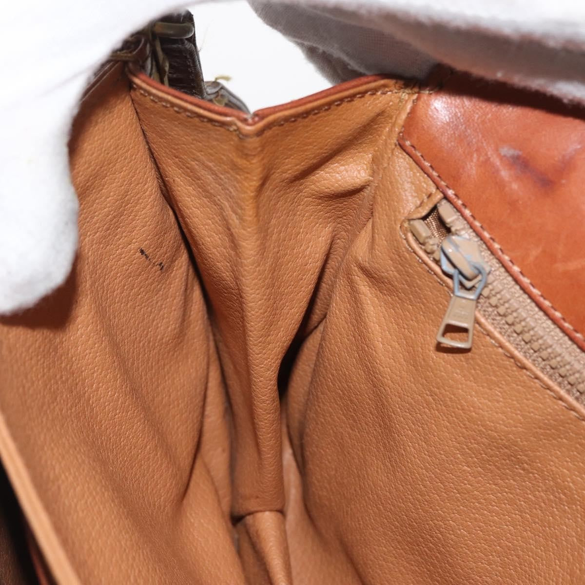 Celine Vintage Macadam Canvas And Leather Beige Canvas Shoulder Bag Bag (Pre-Owned)