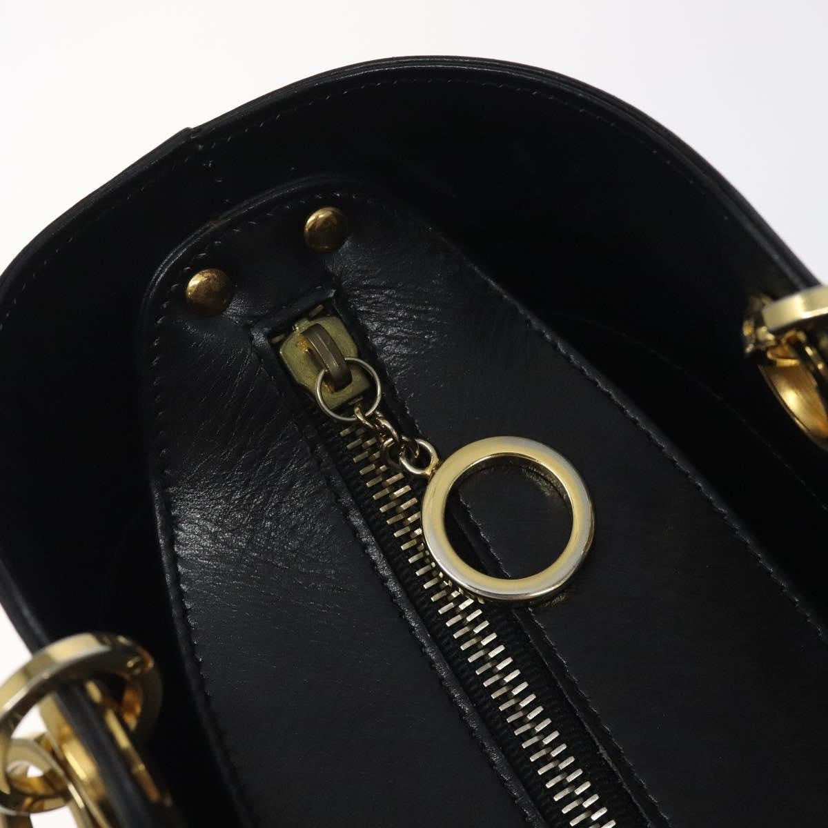 Salvatore Ferragamo Vintage Leather Black Leather Tote Bag Bag (Pre-Owned)