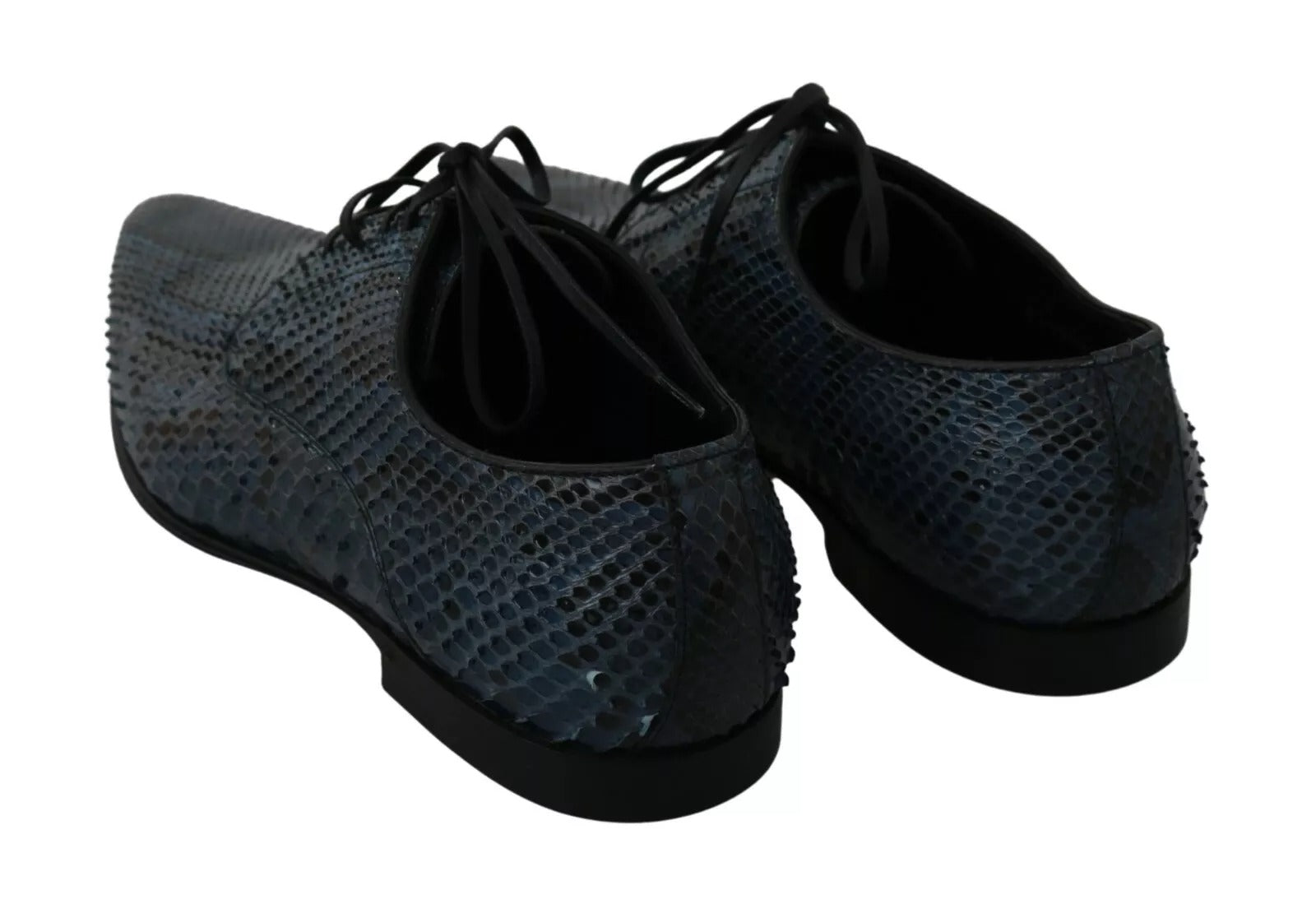 Dolce & Gabbana Blue Python Leather Snakeskin Men's Shoes