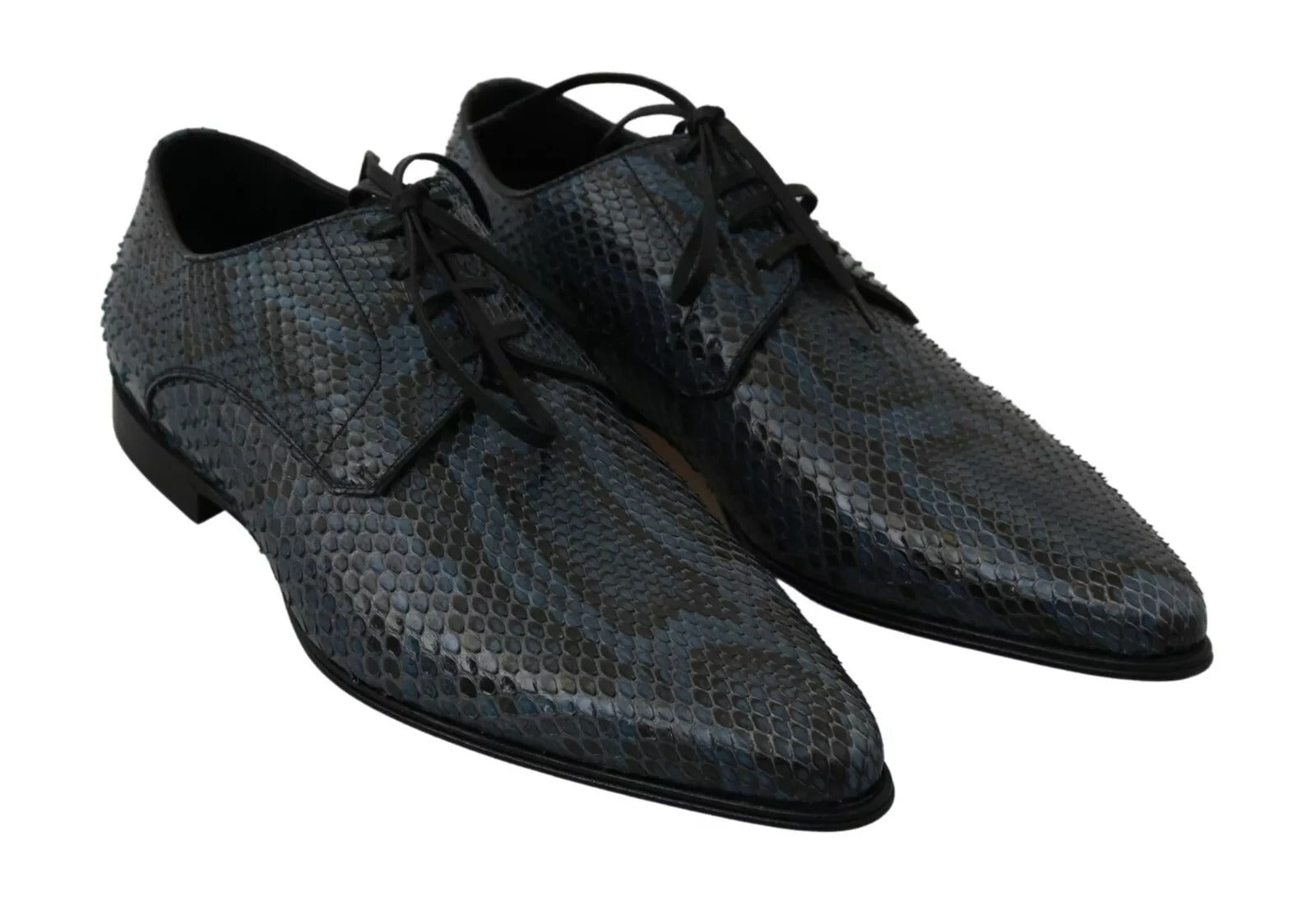 Dolce & Gabbana Blue Python Leather Snakeskin Men's Shoes
