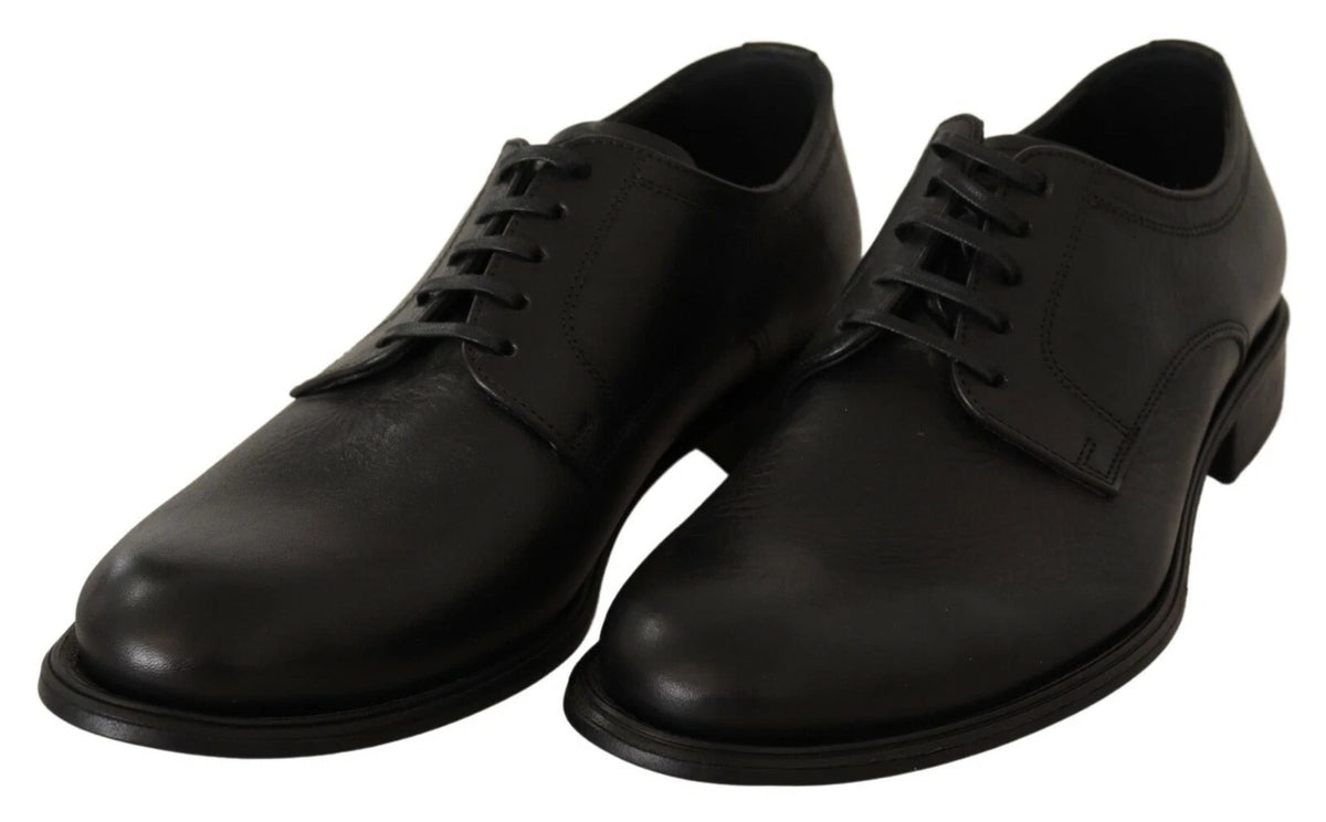 Dolce & Gabbana Black Lace Up Leather Men Formal Derby Men's Shoes