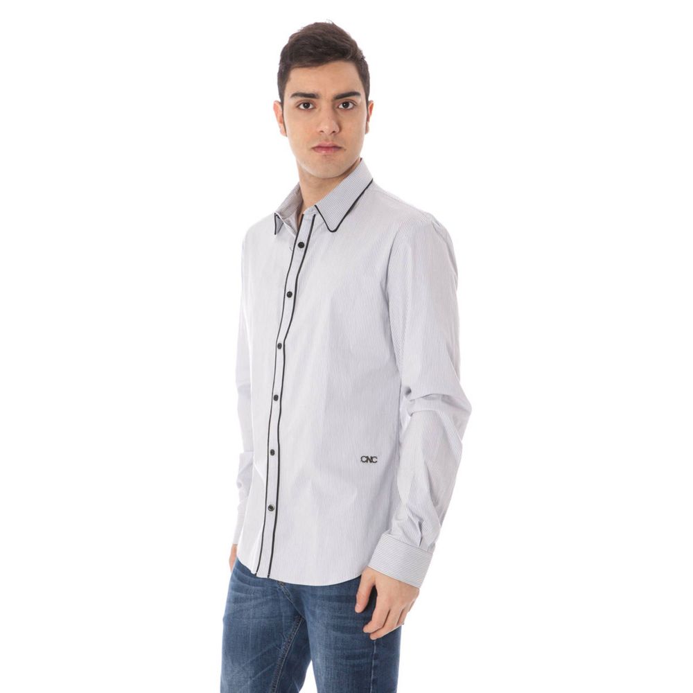 Costume National Azzurro Cotton Men Men's Shirt
