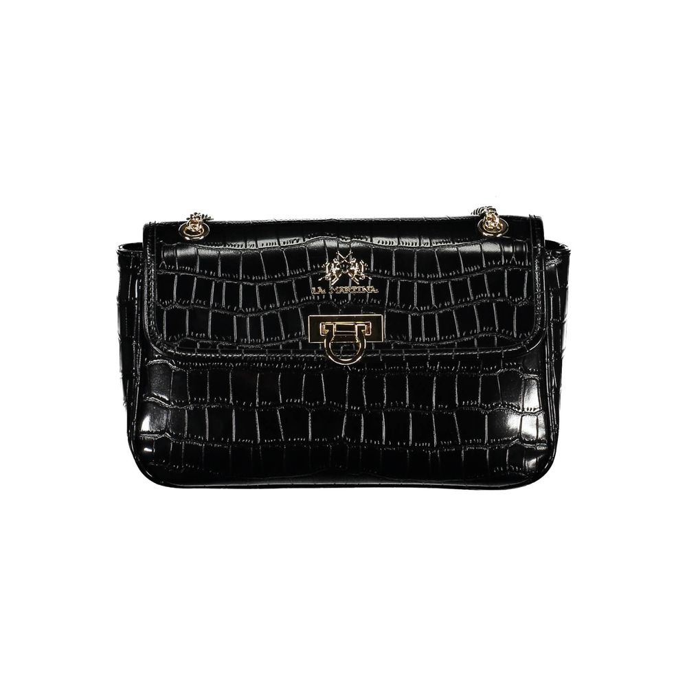 La Martina Nero Poliuretano Women Shoulder Women's Bag