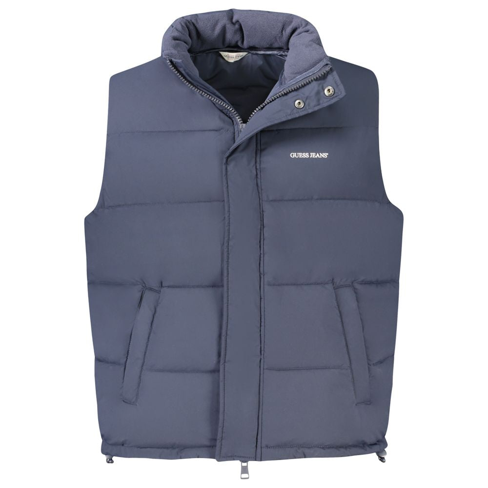 Guess Jeans Blu Polyester Men's Sleeveless Men's Jacket