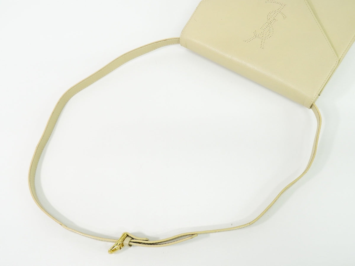 Saint Laurent Uptown Leather Beige Leather Crossbody Bag Bag (Pre-Owned)