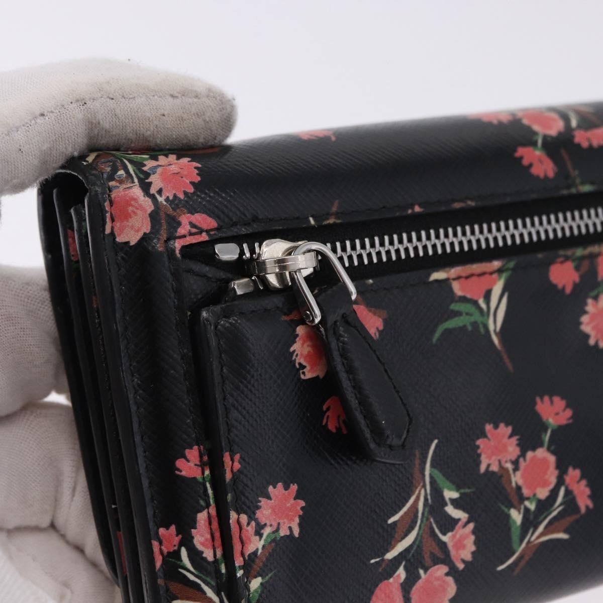 Prada Saffiano Leather Black Leather Wallets Accessory (Pre-Owned)