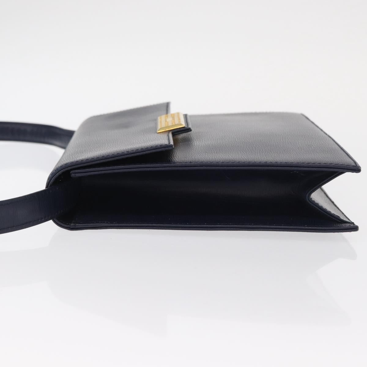 Christian Dior Vintage Cd Flap Leather Navy Leather Shoulder Bag Bag (Pre-Owned)