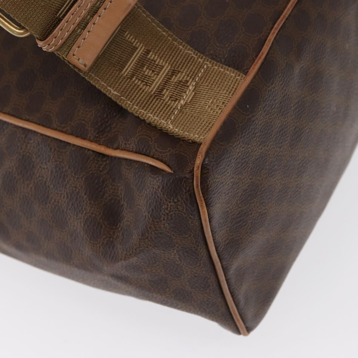 Celine Vintage Macadam Canvas And Leather Brown Canvas Backpack Bag (Pre-Owned)