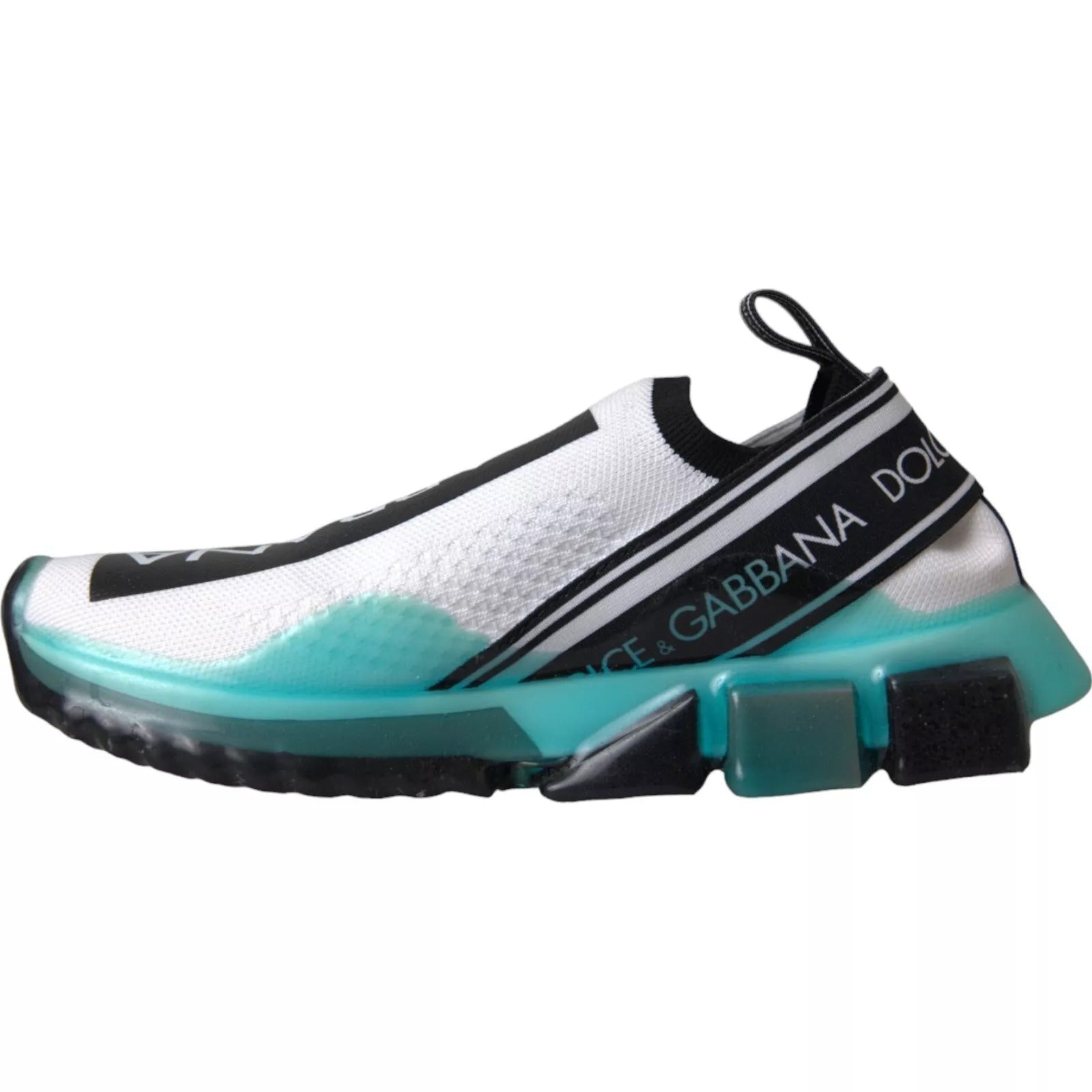 Dolce & Gabbana Black White Blue Slip On Sorrento Men's Sneakers