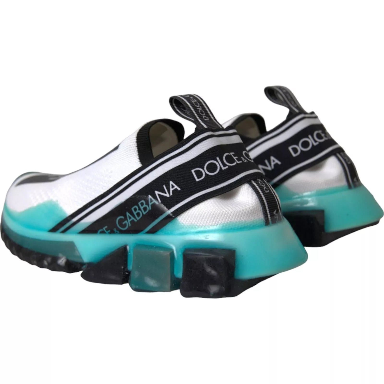 Dolce & Gabbana Black White Blue Slip On Sorrento Men's Sneakers