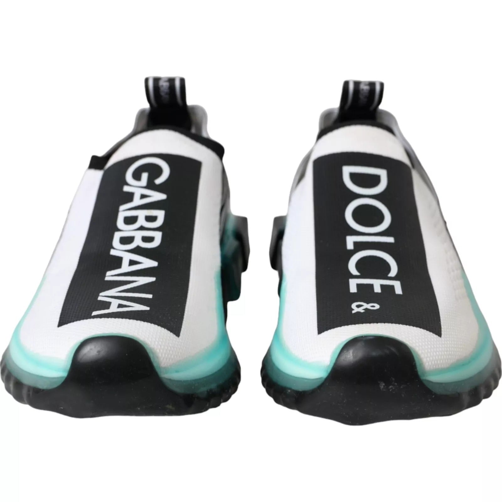 Dolce & Gabbana Black White Blue Slip On Sorrento Men's Sneakers