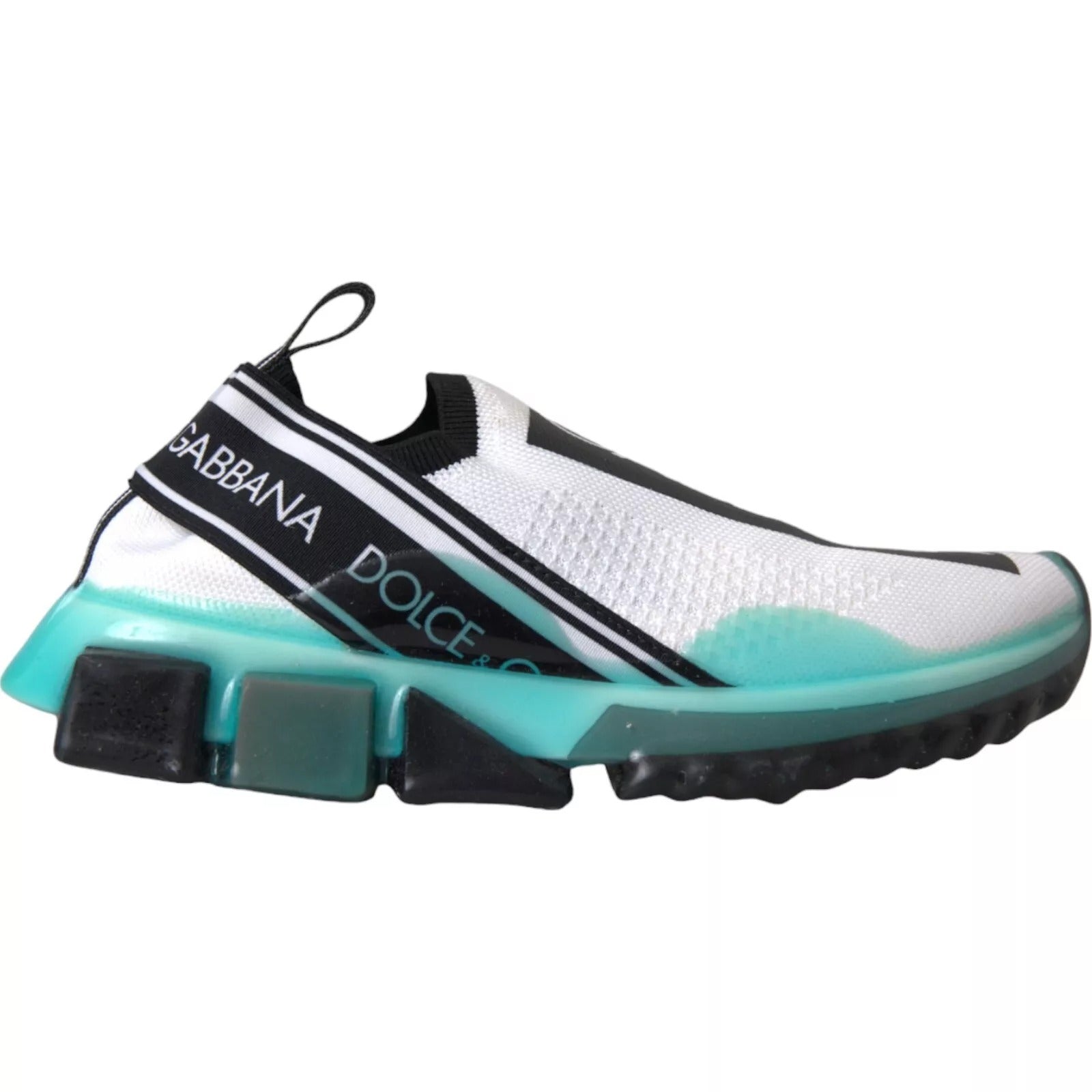 Dolce & Gabbana Black White Blue Slip On Sorrento Men's Sneakers