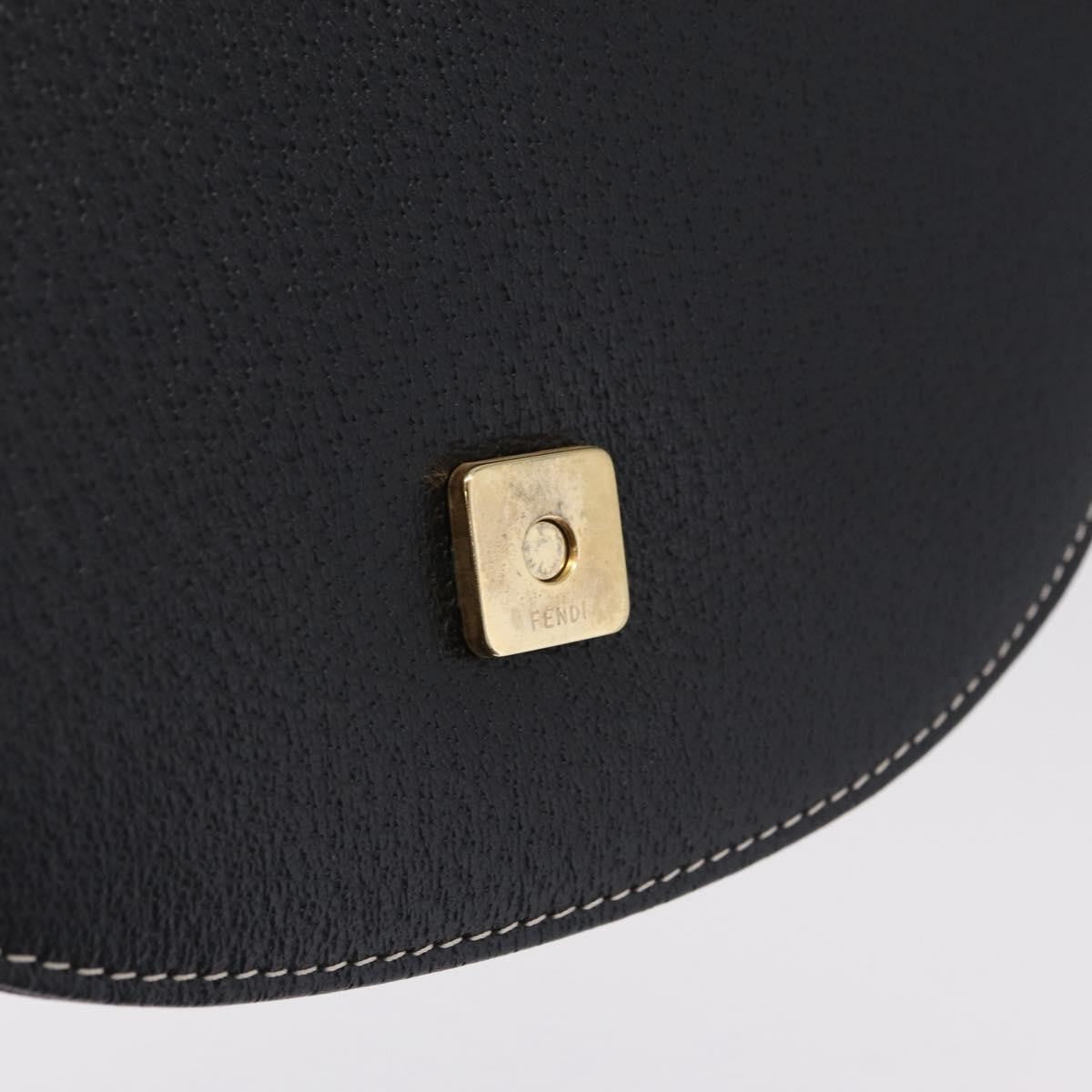 Fendi Shoulder Leather Black Leather Shoulder Bag Bag (Pre-Owned)