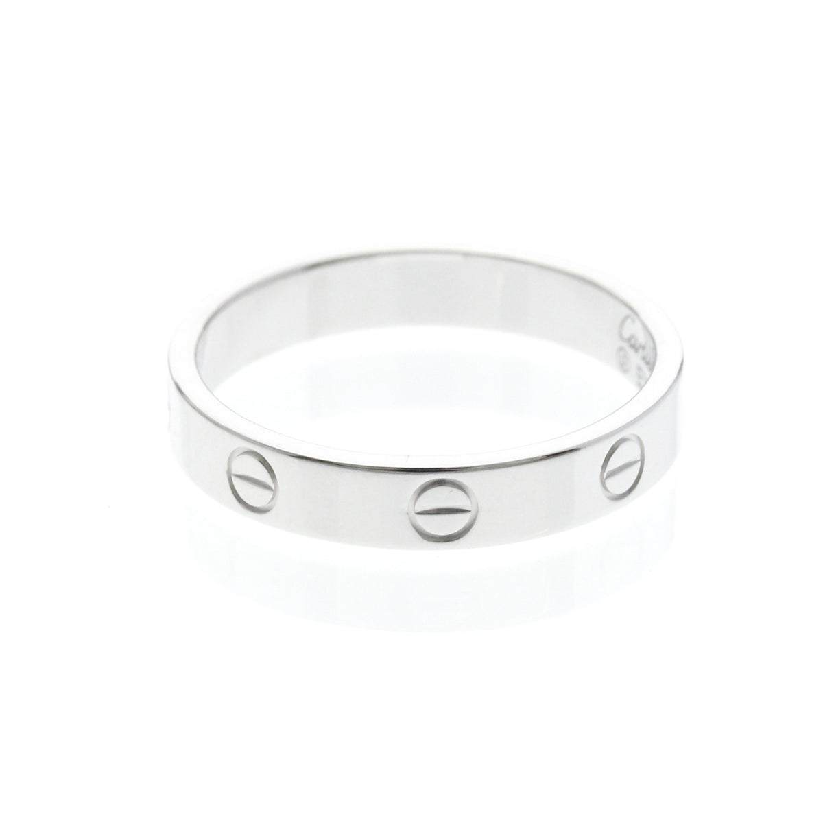 Cartier Love Wedding Band 18K White Gold Silver White_Gold Ring Jewelry (Pre-Owned)