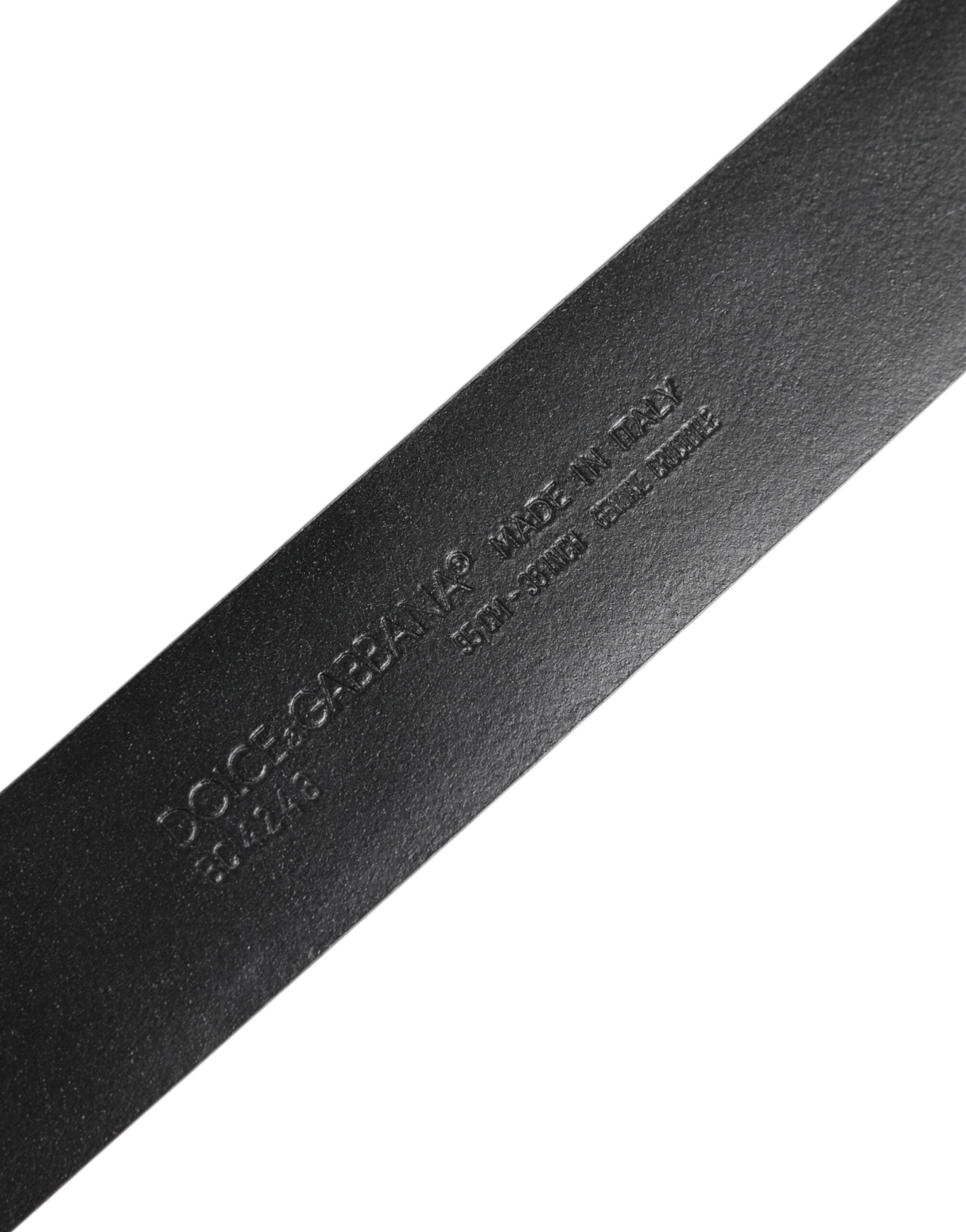 Dolce & Gabbana Black Exotic Leather DG Logo Buckle Men's Belt