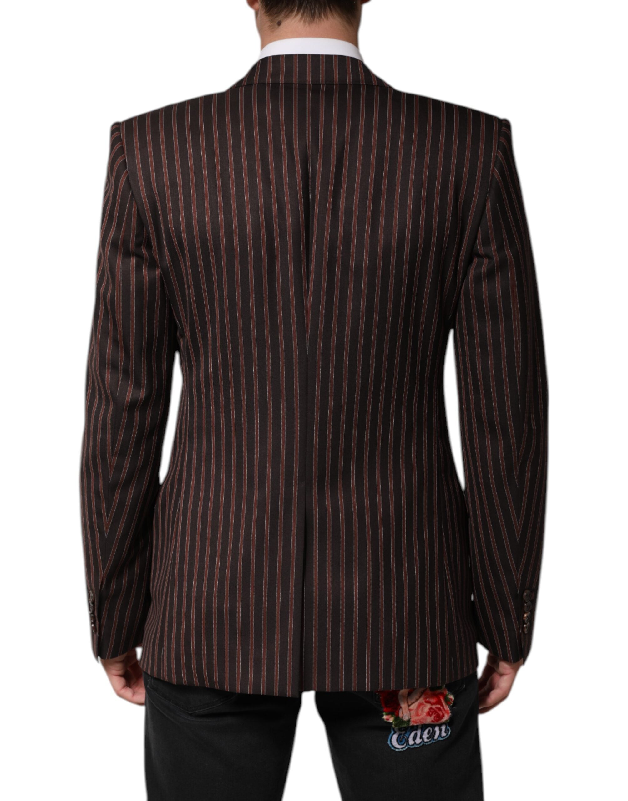 Dolce & Gabbana Dark Gray Stripe Single Breasted Men's Blazer