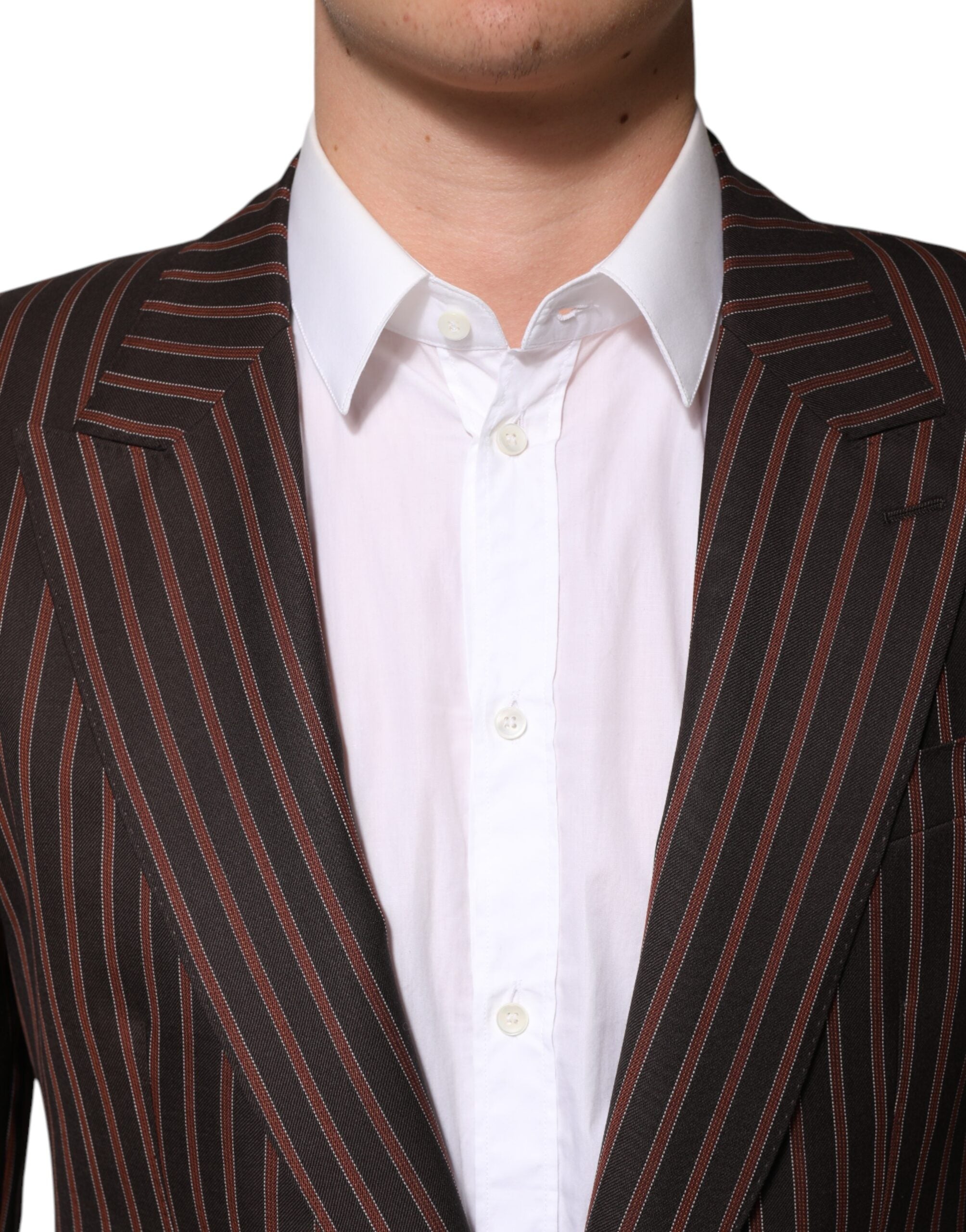 Dolce & Gabbana Dark Gray Stripe Single Breasted Men's Blazer
